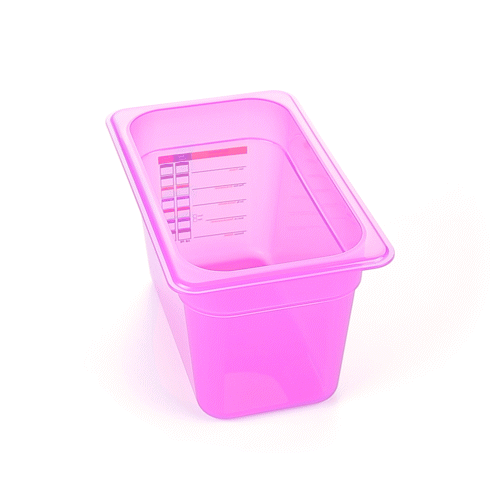 Met Lux Purple Allergen-Free Polypropylene 1/4 Size Food Pan - 6" Deep, with Label - 10 count box