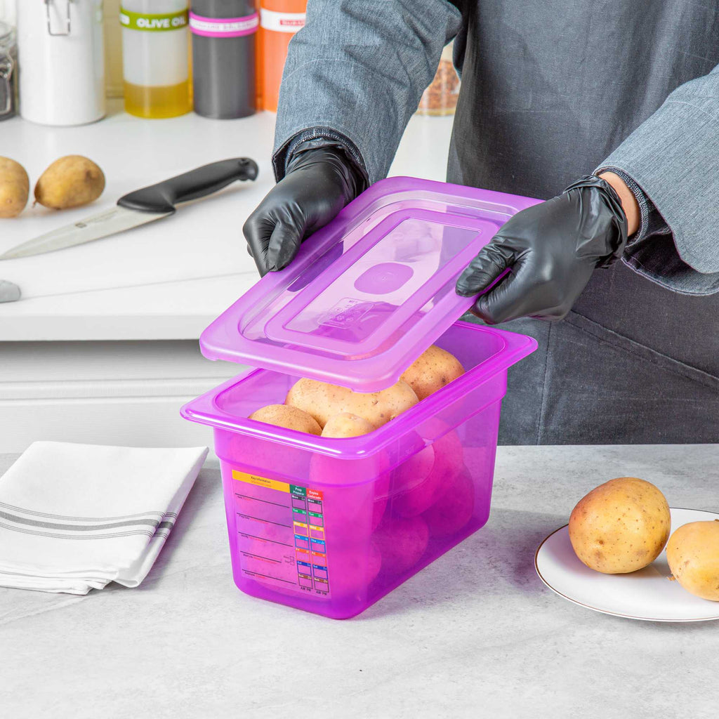 Met Lux Purple Allergen-Free Polypropylene Lid - Fits 1/4 Size Food Pan - 1 count box