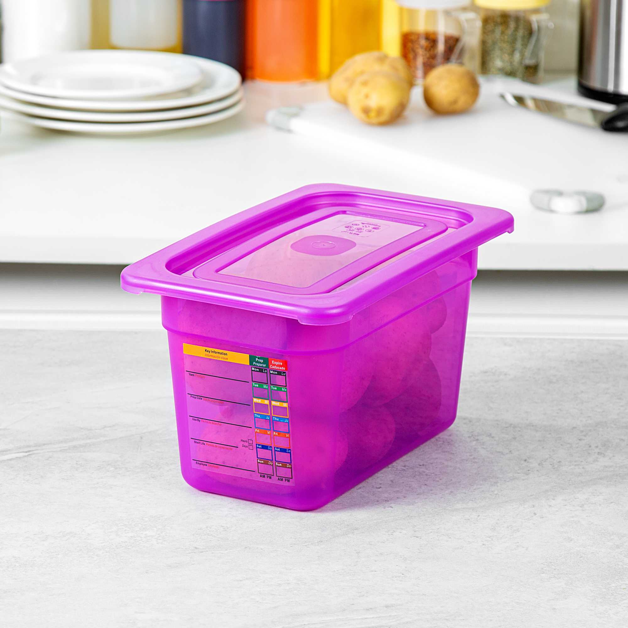 Met Lux Purple Allergen-Free Polypropylene Lid - Fits 1/4 Size Food Pan - 1 count box