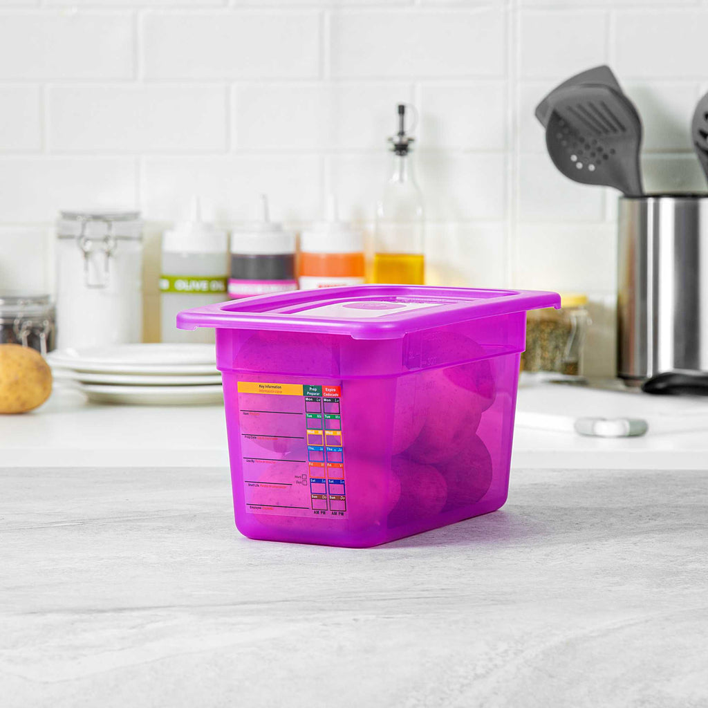 Met Lux Purple Allergen-Free Polypropylene Lid - Fits 1/4 Size Food Pan - 1 count box