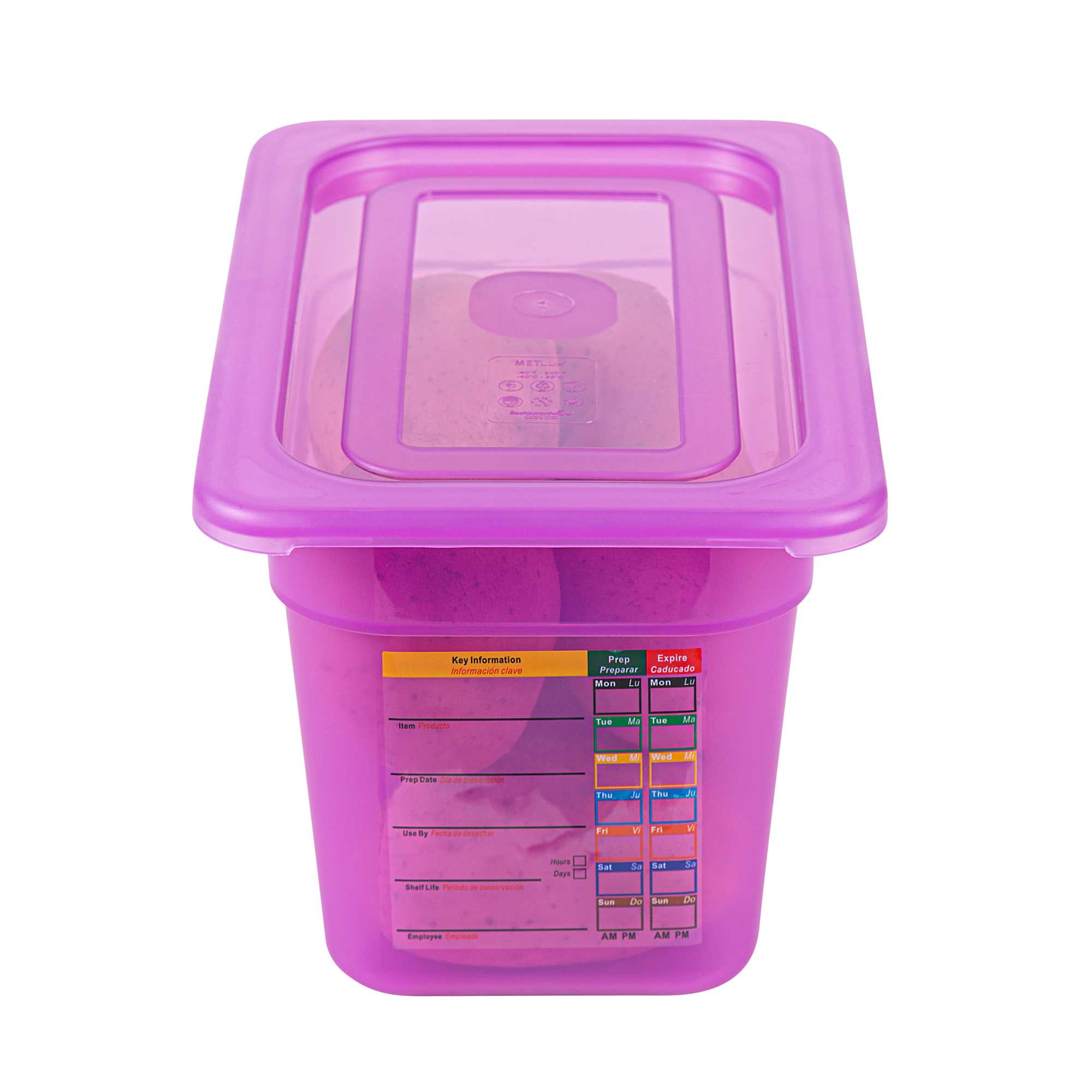 Met Lux Purple Allergen-Free Polypropylene Lid - Fits 1/4 Size Food Pan - 10 count box