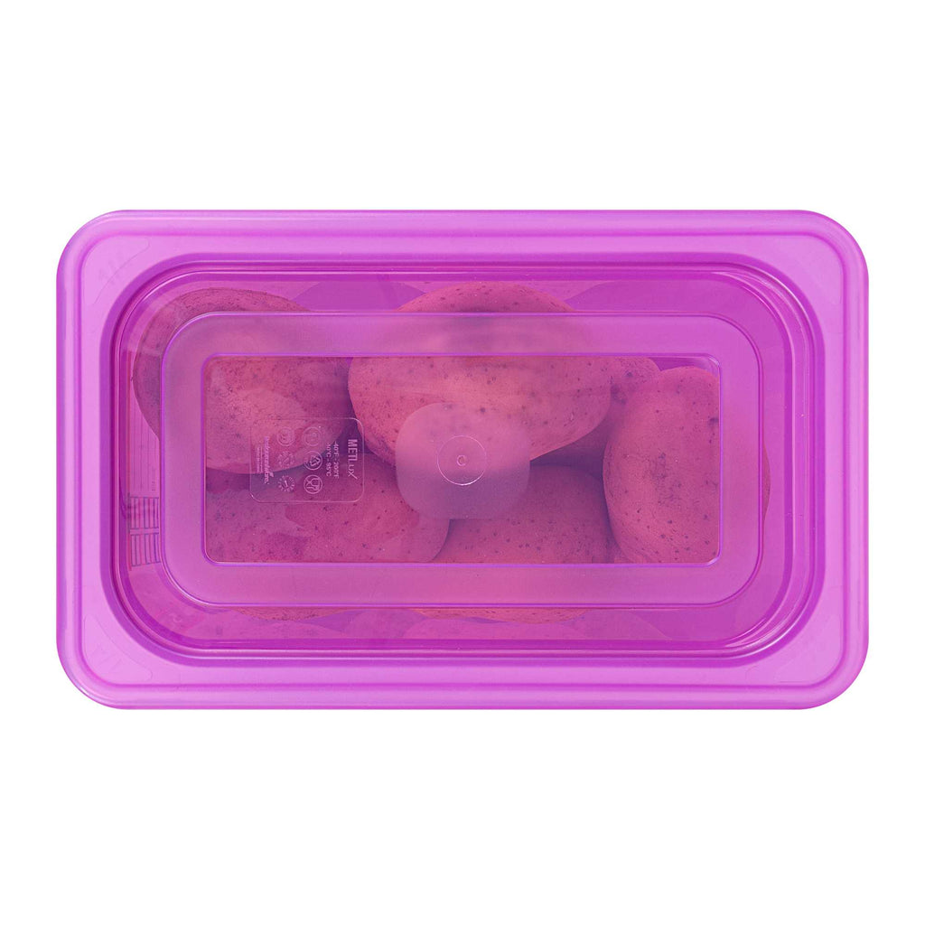 Met Lux Purple Allergen-Free Polypropylene Lid - Fits 1/4 Size Food Pan - 10 count box