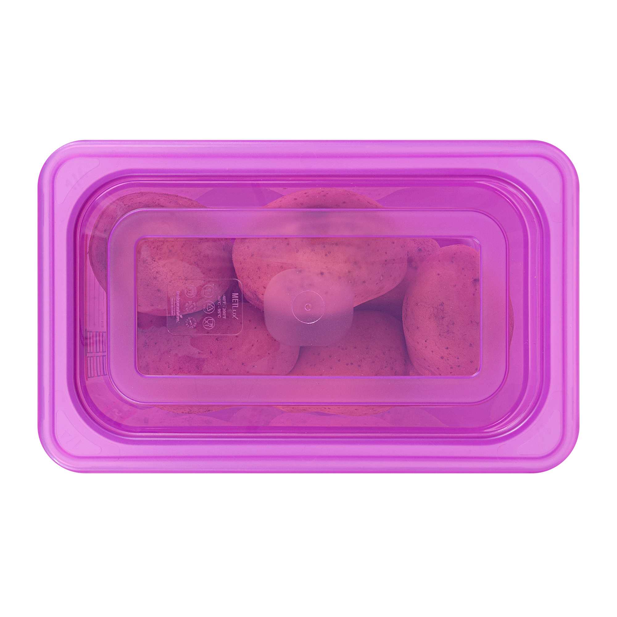 Met Lux Purple Allergen-Free Polypropylene Lid - Fits 1/4 Size Food Pan - 10 count box