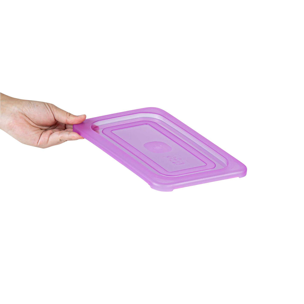 Met Lux Purple Allergen-Free Polypropylene Lid - Fits 1/4 Size Food Pan - 10 count box