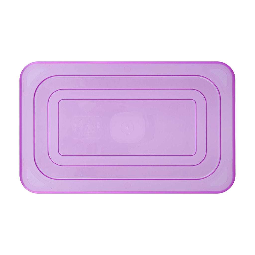 Met Lux Purple Allergen-Free Polypropylene Lid - Fits 1/4 Size Food Pan - 10 count box