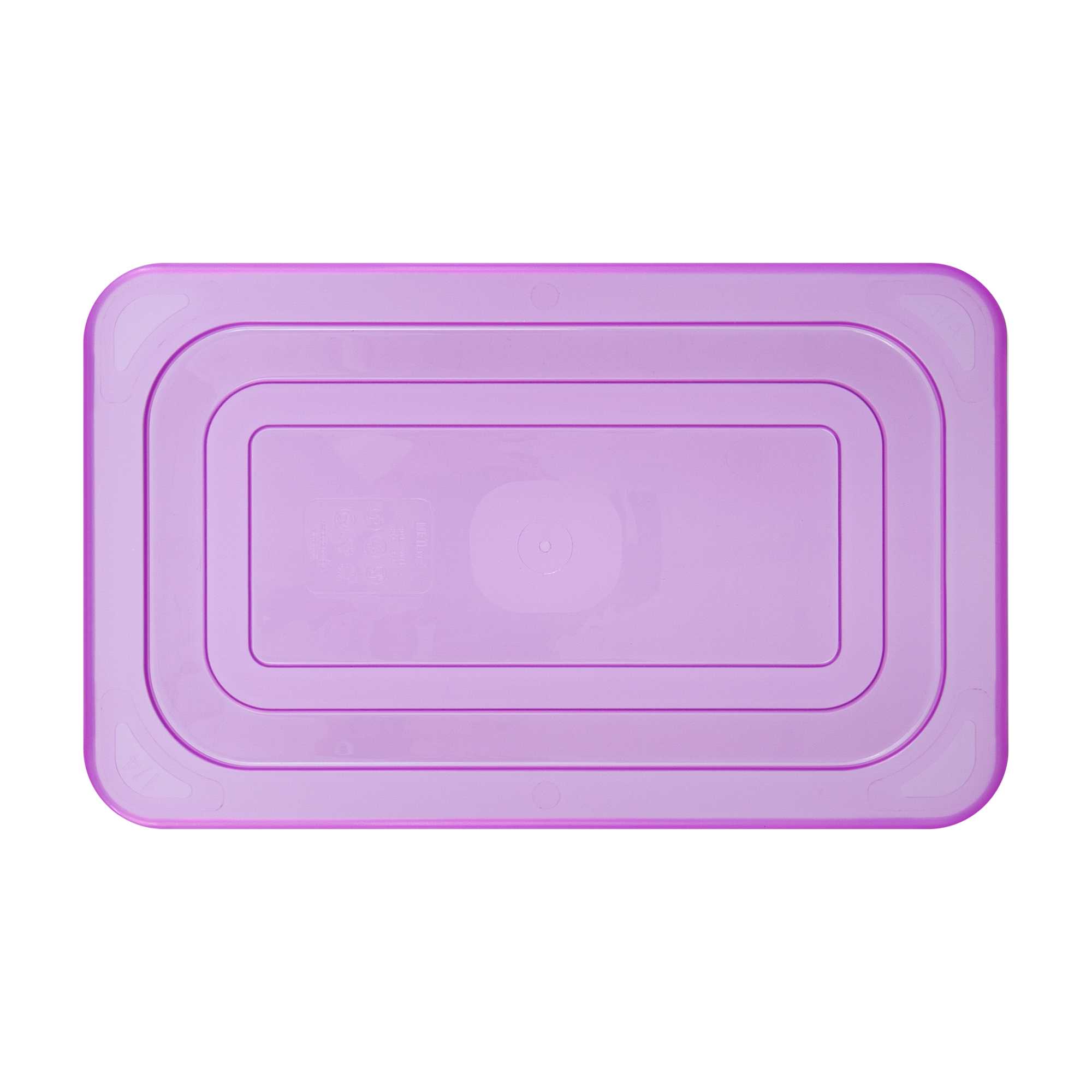 Met Lux Purple Allergen-Free Polypropylene Lid - Fits 1/4 Size Food Pan - 10 count box