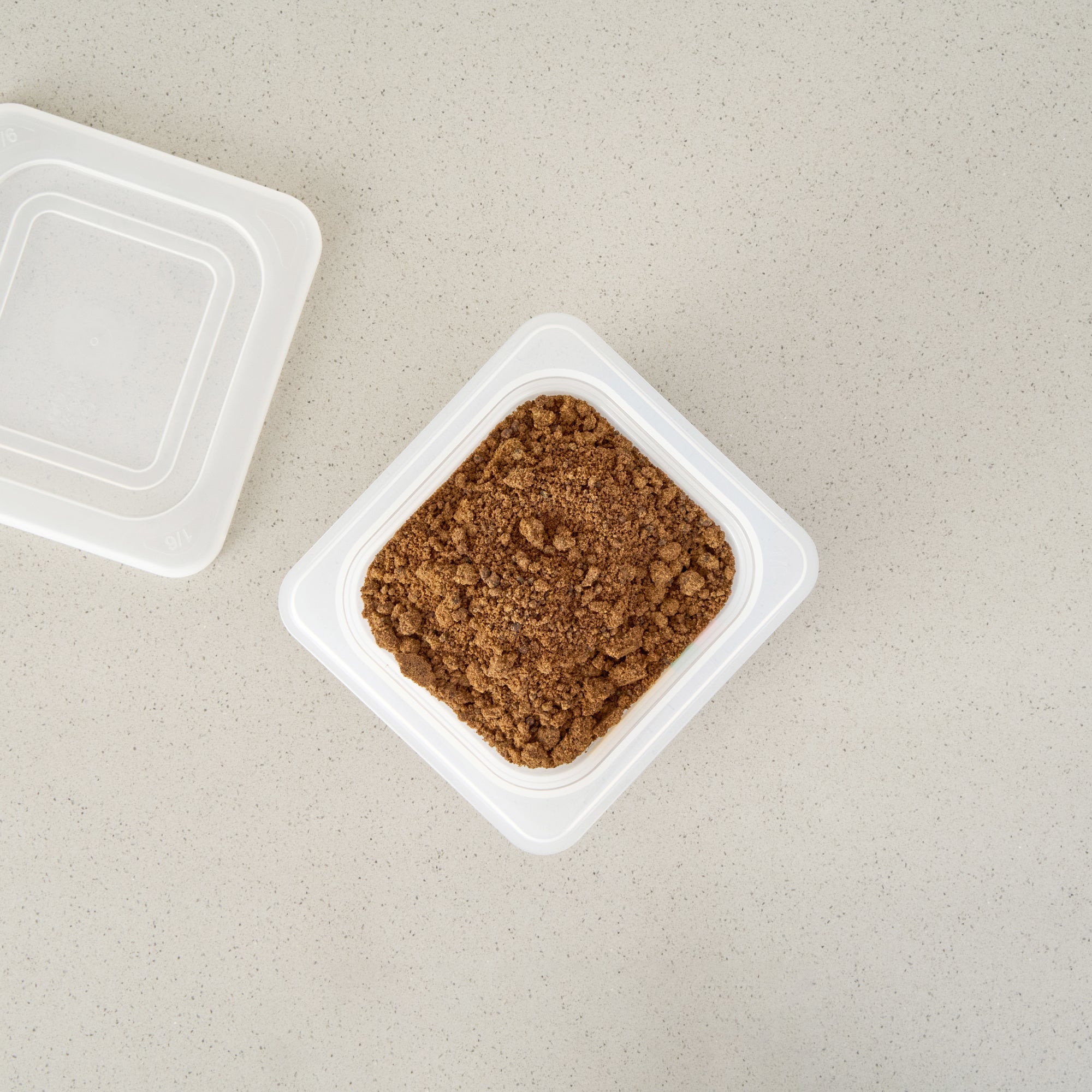 Met Lux Square White Polypropylene 1/6 Size Food Pan - 4" Deep, with Label - 6 3/4" x 6 1/4" x 4" - 10 count box