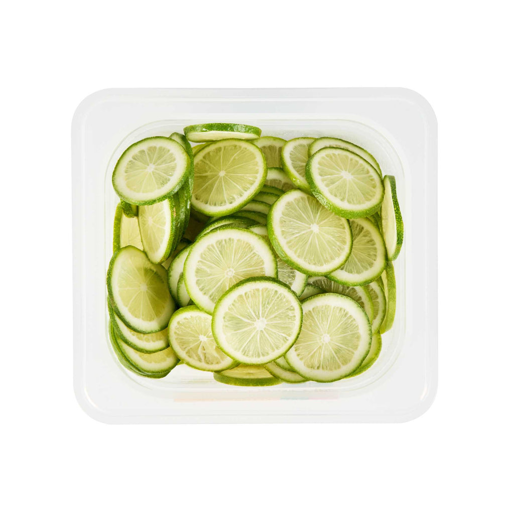 Met Lux Square White Polypropylene 1/6 Size Food Pan - 2.5" Deep, with Label - 6 3/4" x 6 1/4" x 2 1/2" - 1 count box