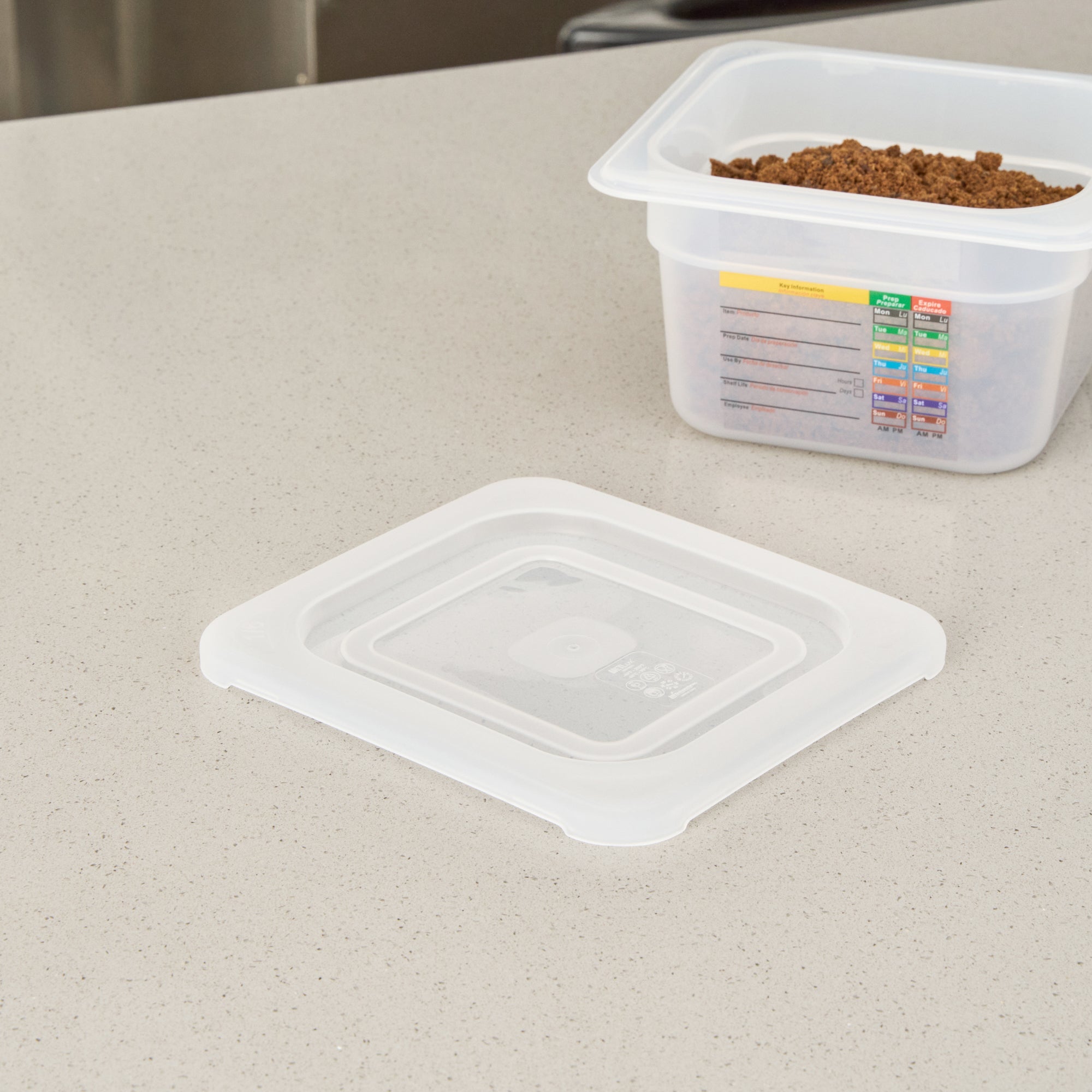 Met Lux Square Clear Polypropylene Lid - Fits 1/6 Size Food Pan - 7" x 6 1/2" - 10 count box