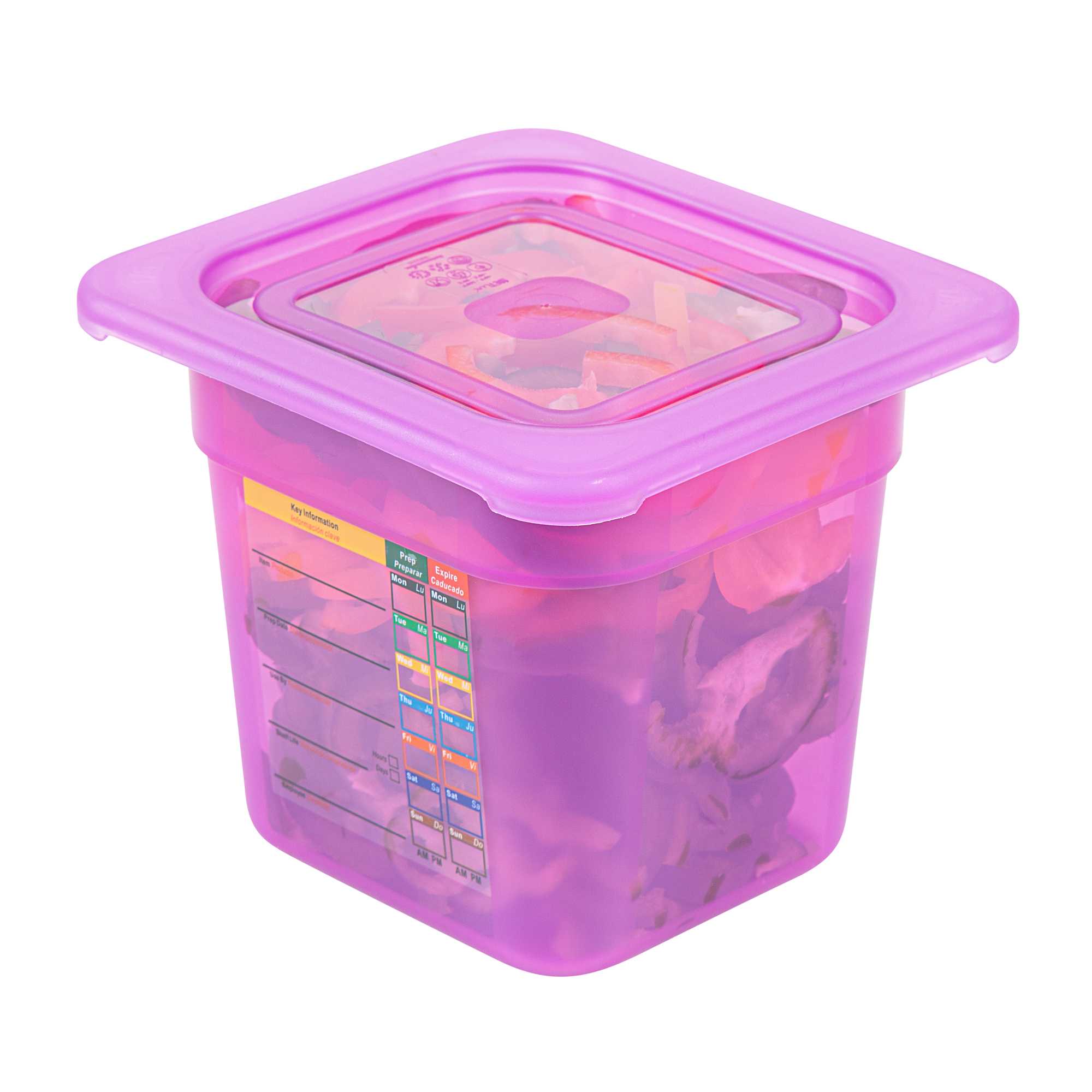 Met Lux Purple Allergen-Free Polypropylene Lid - Fits 1/6 Size Food Pan - 1 count box