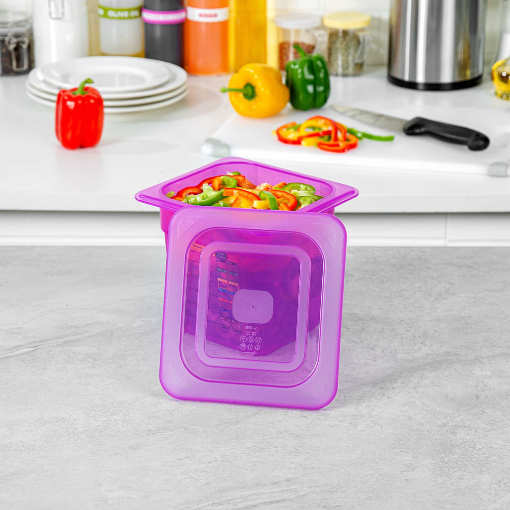Met Lux Purple Allergen-Free Polypropylene Lid - Fits 1/6 Size Food Pan - 1 count box