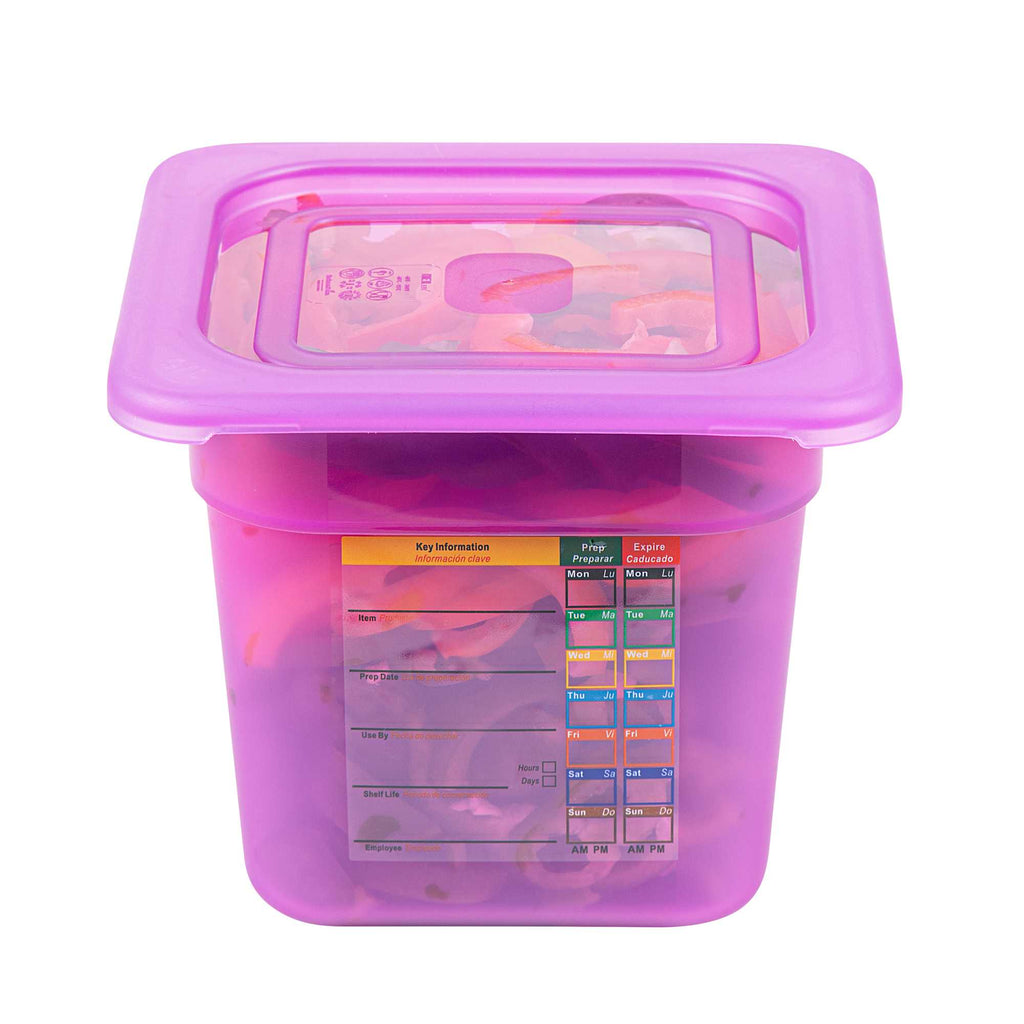 Met Lux Purple Allergen-Free Polypropylene Lid - Fits 1/6 Size Food Pan - 1 count box
