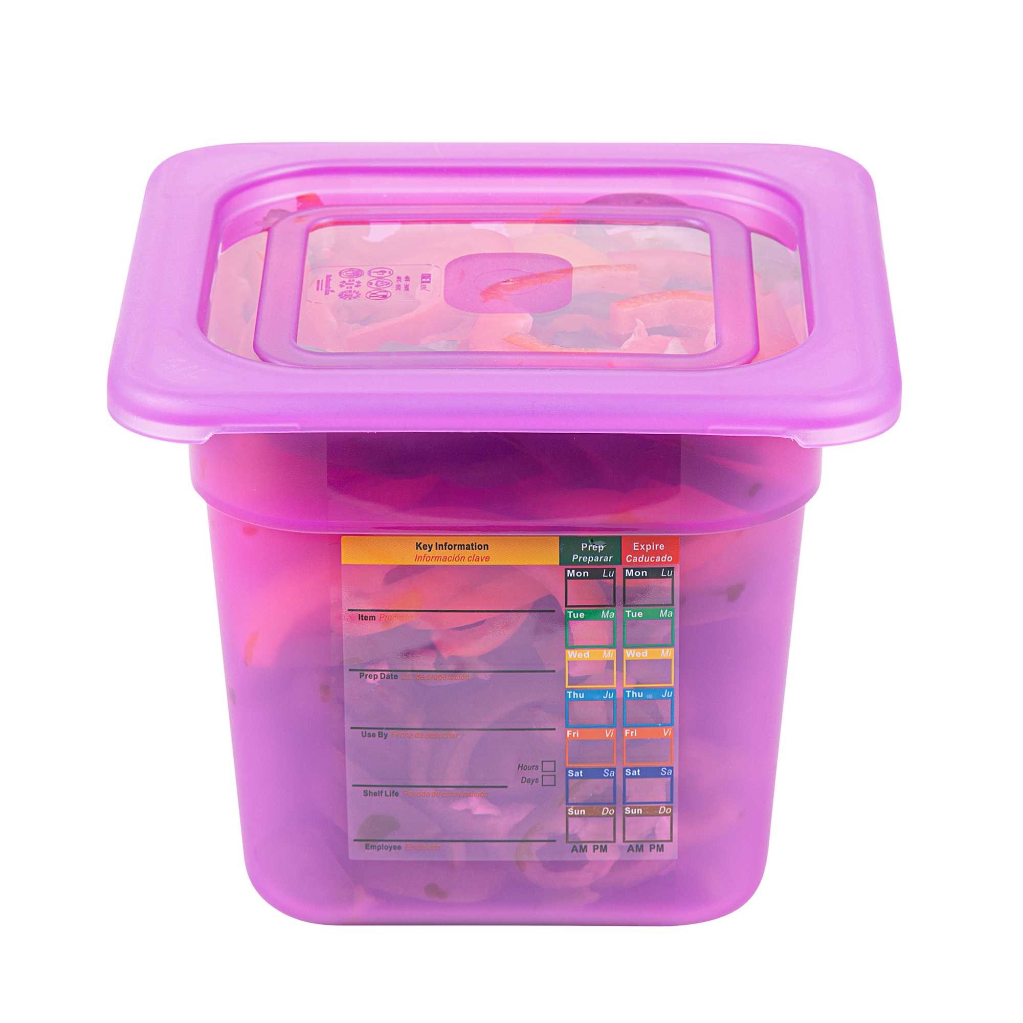 Met Lux Purple Allergen-Free Polypropylene Lid - Fits 1/6 Size Food Pan - 1 count box