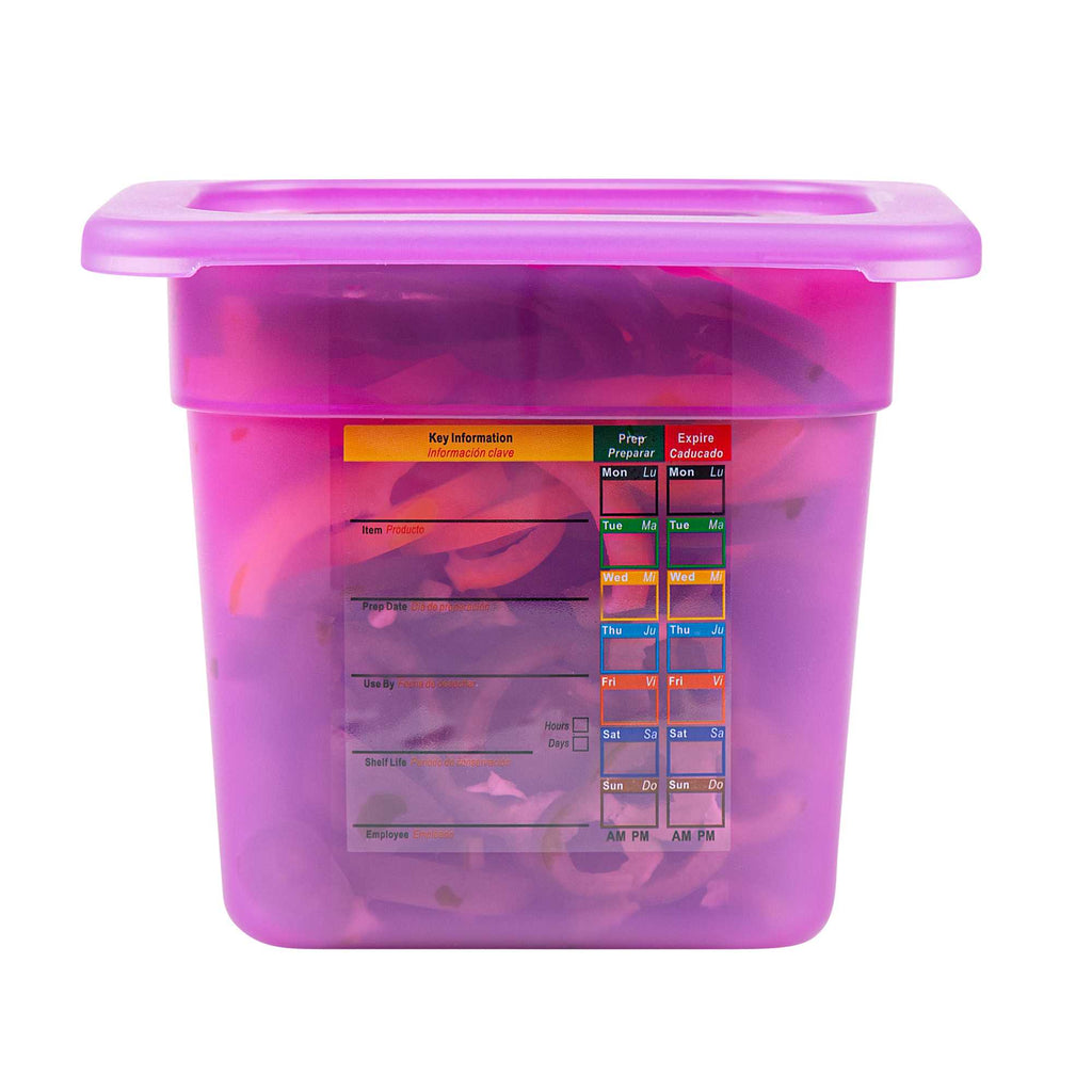 Met Lux Purple Allergen-Free Polypropylene Lid - Fits 1/6 Size Food Pan - 1 count box