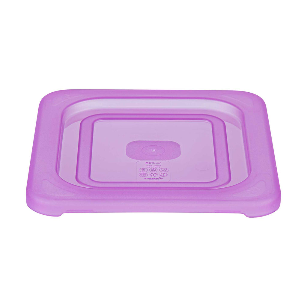 Met Lux Purple Allergen-Free Polypropylene Lid - Fits 1/6 Size Food Pan - 1 count box