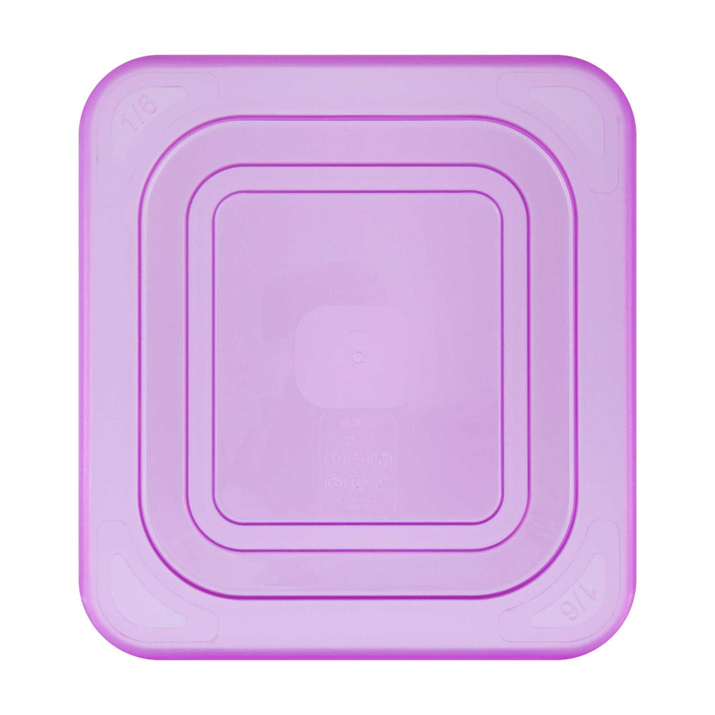 Met Lux Purple Allergen-Free Polypropylene Lid - Fits 1/6 Size Food Pan - 1 count box