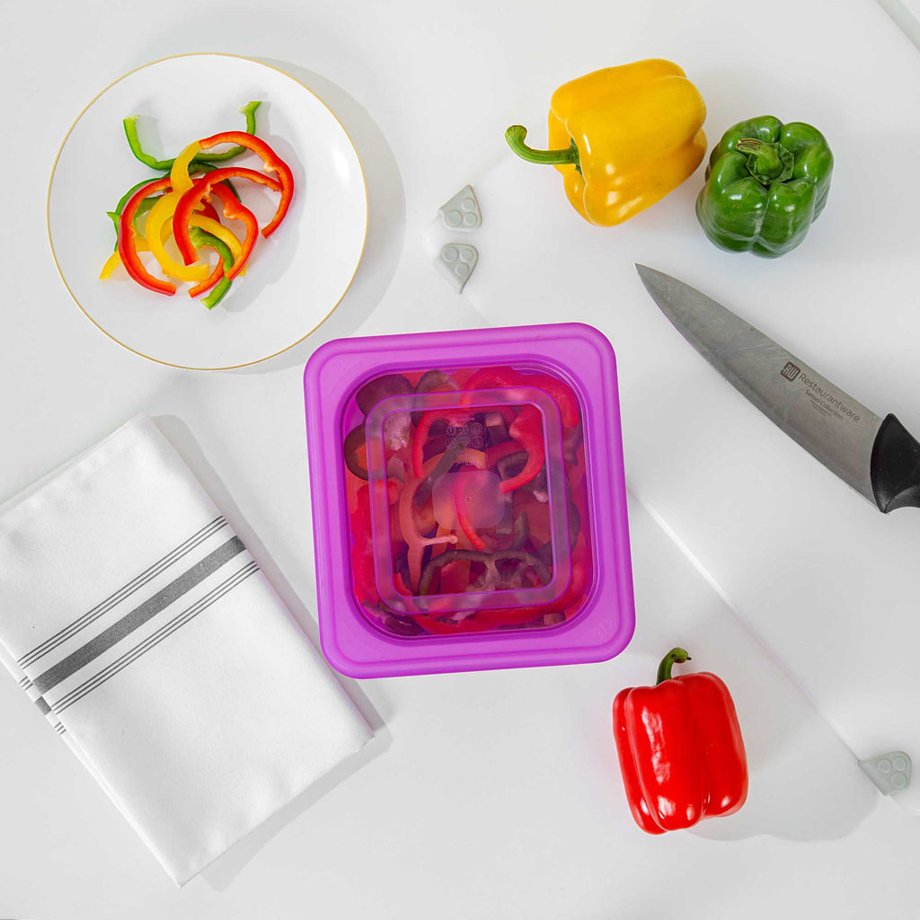 Met Lux Purple Allergen-Free Polypropylene Lid - Fits 1/6 Size Food Pan - 1 count box