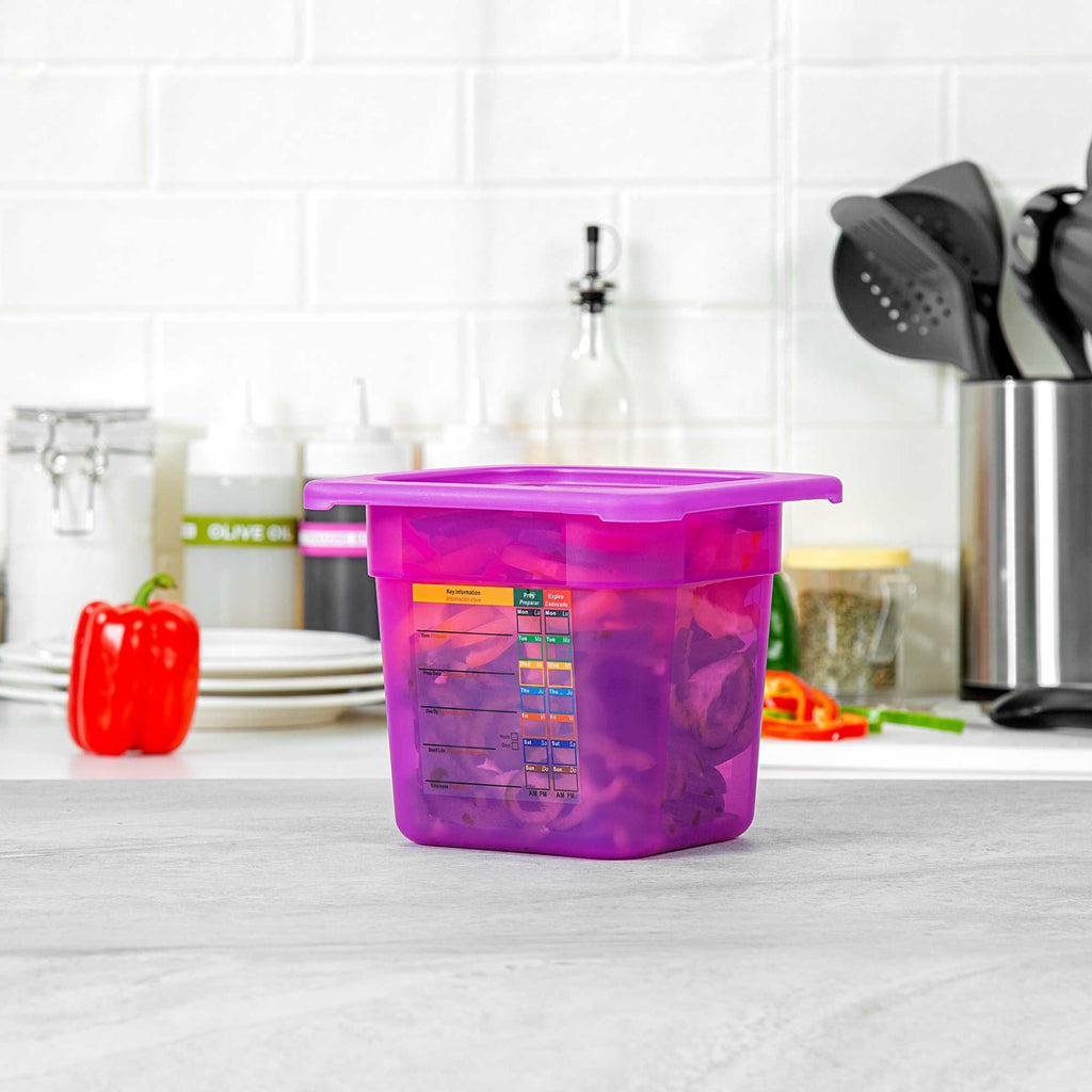 Met Lux Purple Allergen-Free Polypropylene Lid - Fits 1/6 Size Food Pan - 1 count box