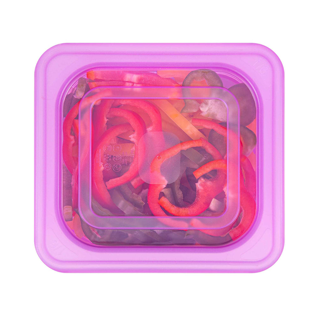 Met Lux Purple Allergen-Free Polypropylene Lid - Fits 1/6 Size Food Pan - 10 count box