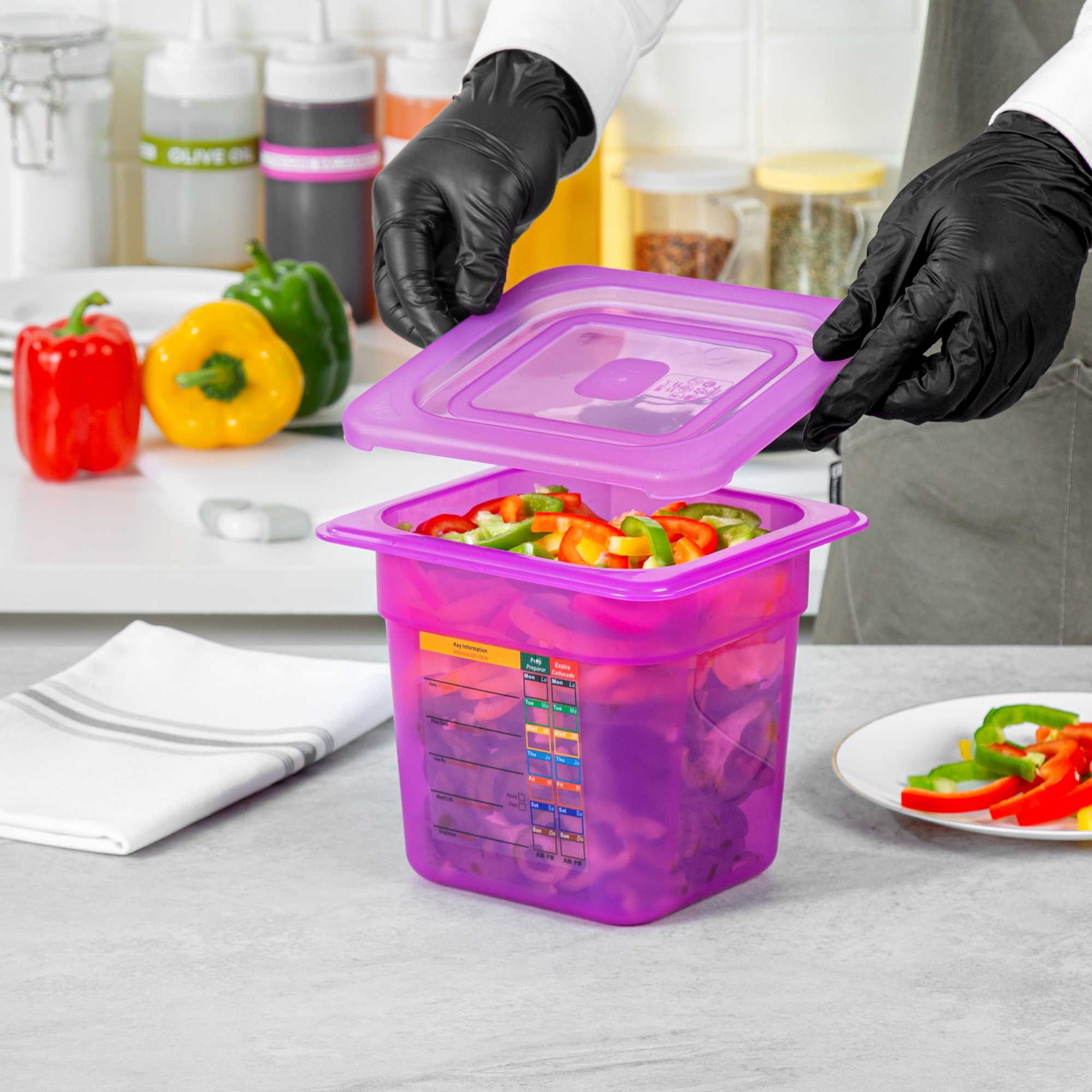 Met Lux Purple Allergen-Free Polypropylene Lid - Fits 1/6 Size Food Pan - 10 count box