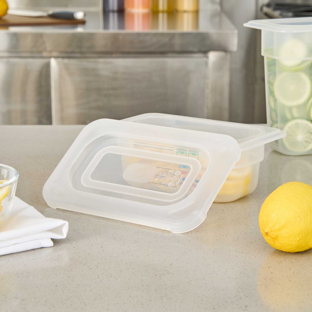 Met Lux Rectangle Clear Polypropylene Lid - Fits 1/9 Size Food Pan - 7" x 4 1/2" - 1 count box