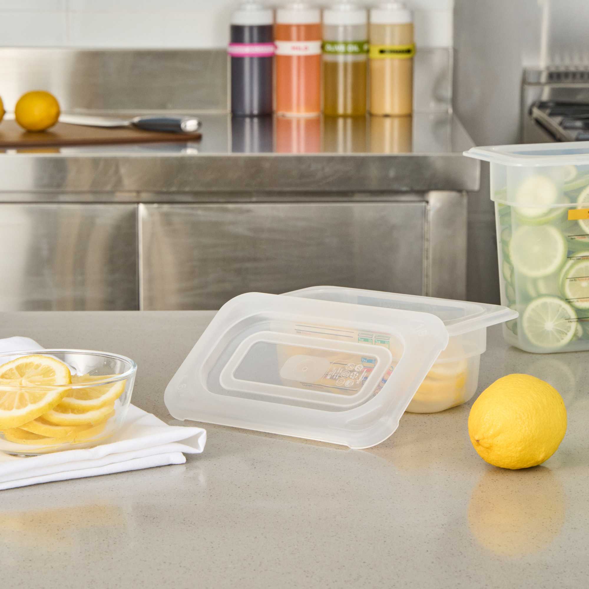 Met Lux Rectangle Clear Polypropylene Lid - Fits 1/9 Size Food Pan - 7" x 4 1/2" - 1 count box