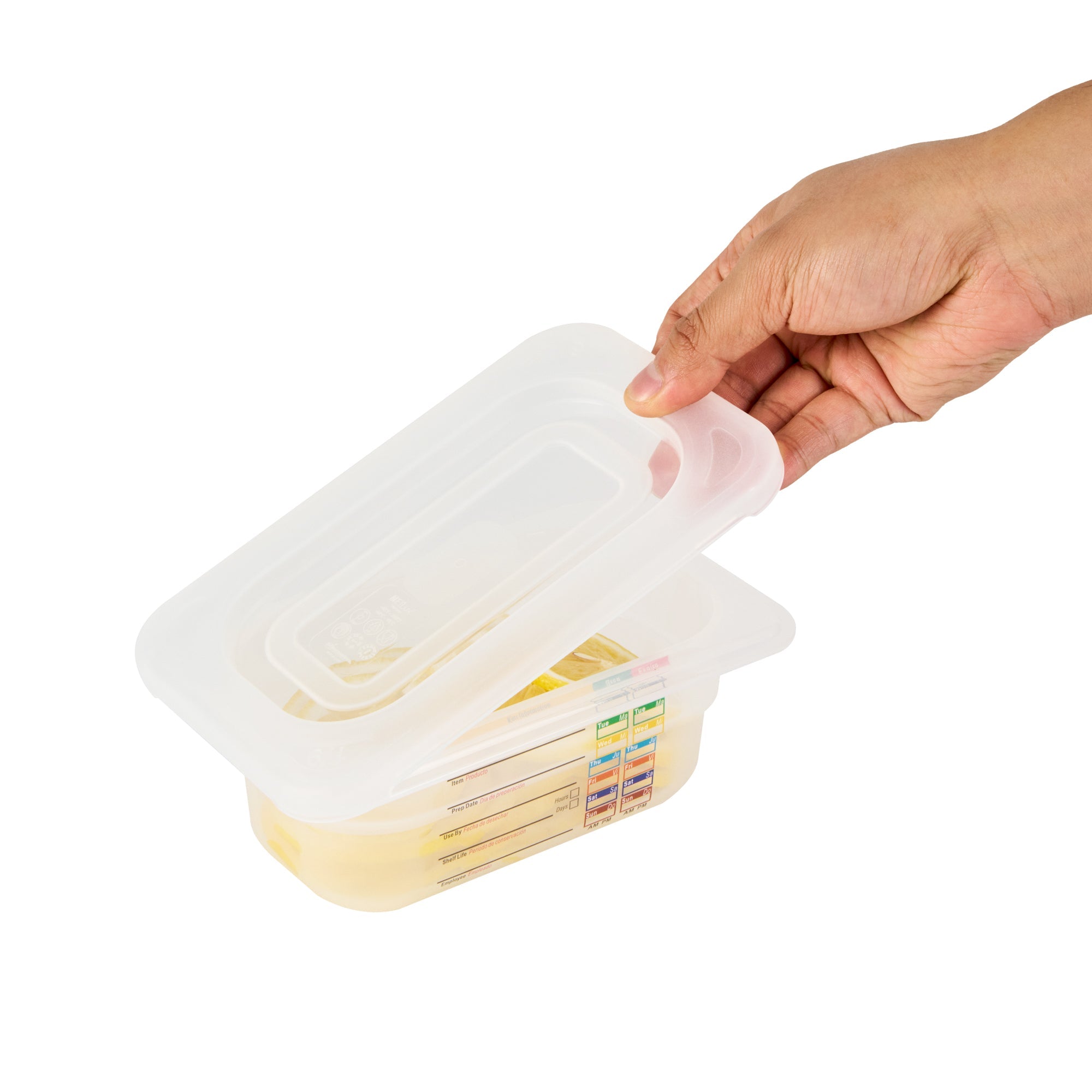 Met Lux Rectangle Clear Polypropylene Lid - Fits 1/9 Size Food Pan - 7" x 4 1/2" - 10 count box