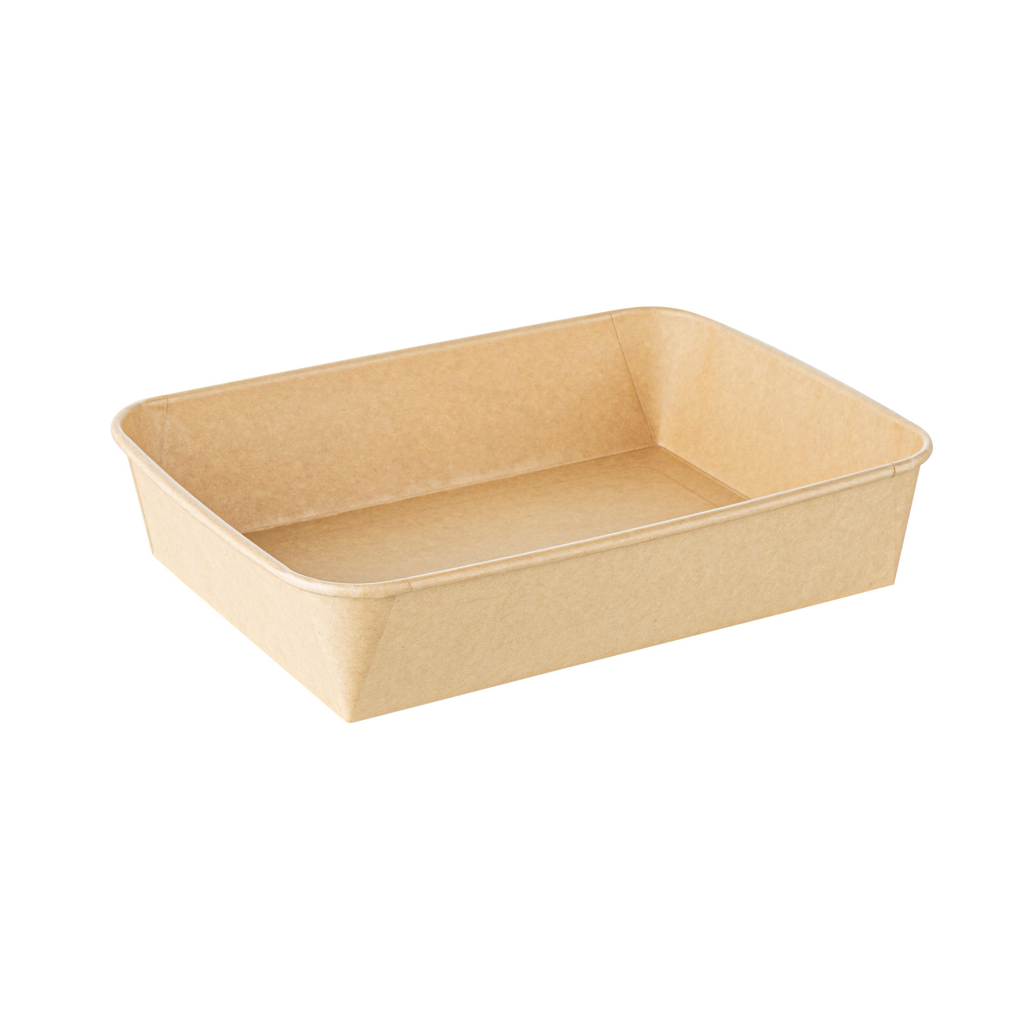 Bio Tek 78 oz Rectangle Kraft Paper Serving Container - 8 3/4" x 6 1/4" x 2 1/4" - 50 count box
