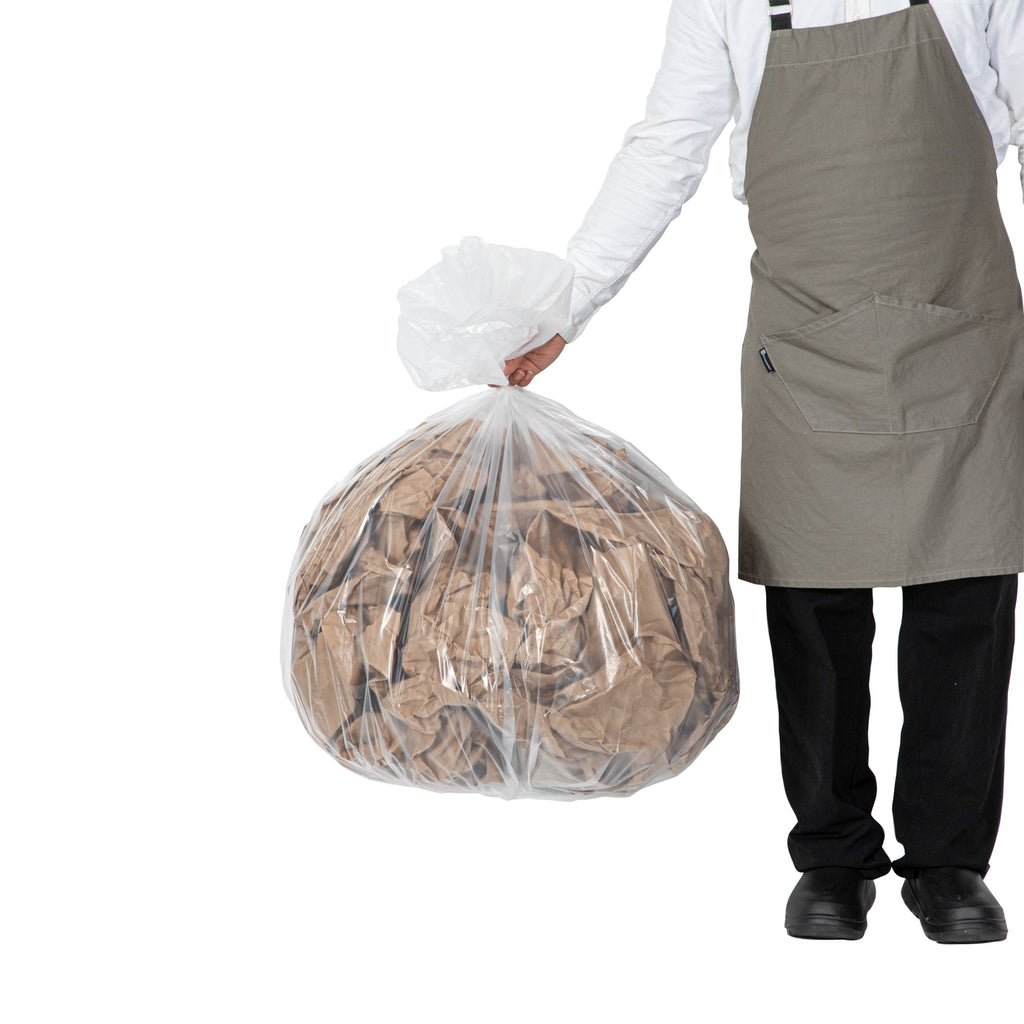 RW Clean 33 gal Clear Plastic Trash Can Liner - Medium-Duty, 1.1 mil - 33" x 39" - 100 count box