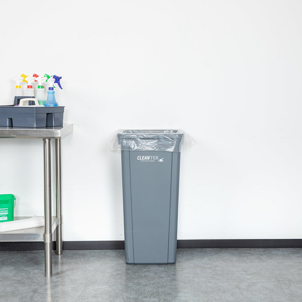 RW Clean 33 gal Clear Plastic Trash Can Liner - Medium-Duty, 1.1 mil - 33" x 39" - 100 count box