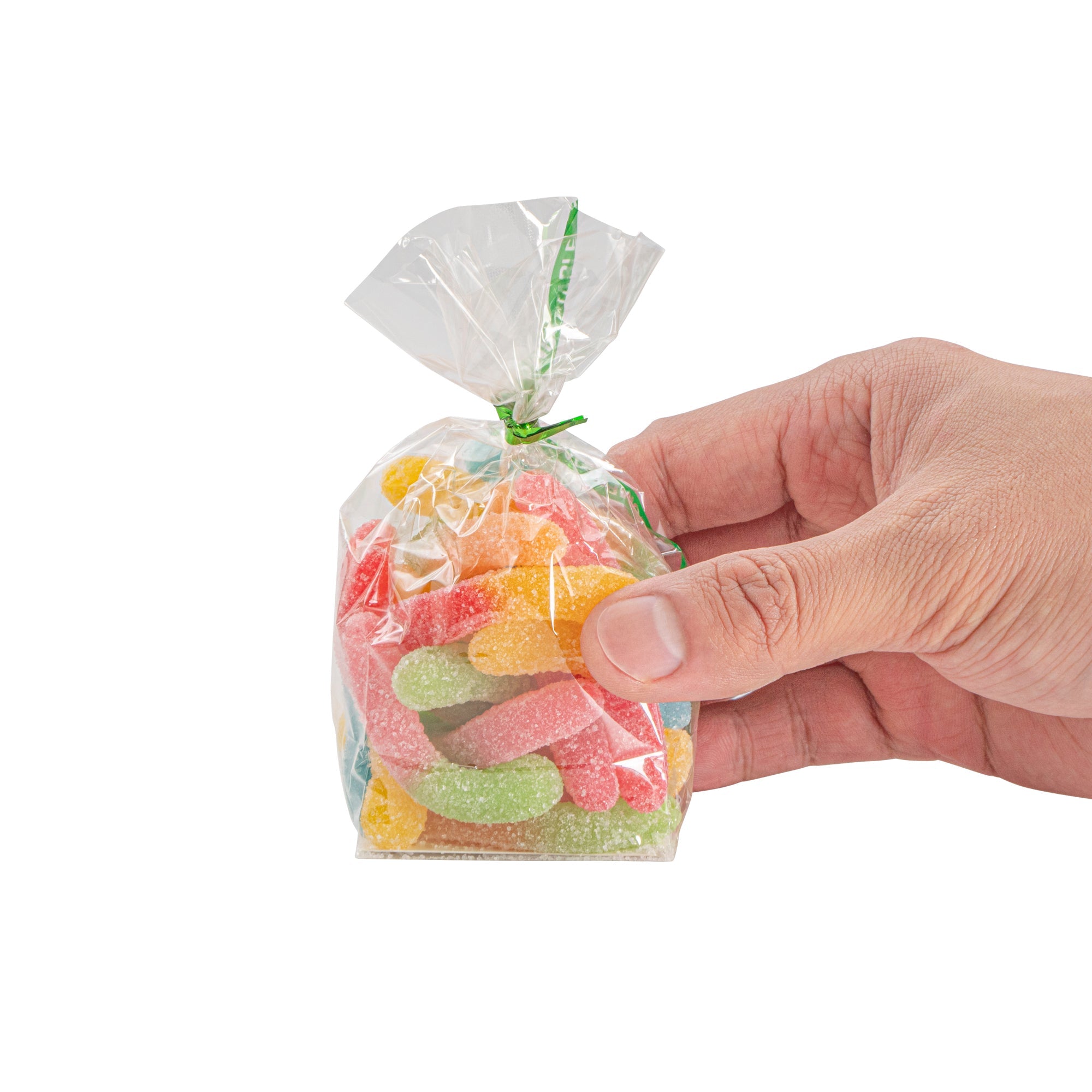 Basic Nature Clear Plastic Gusset Bag - Compostable, Paper Insert, Heat Sealable - 2" x 1 1/2" x 5" - 100 count box