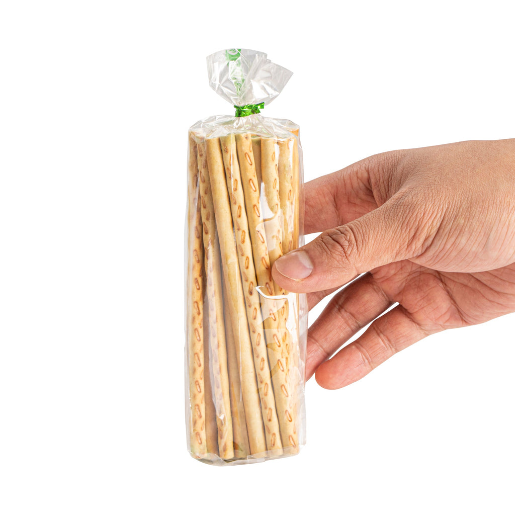 Basic Nature Clear Plastic Gusset Bag - Compostable, High Clarity, Heat Sealable - 2" x 2" x 8 1/4" - 100 count box