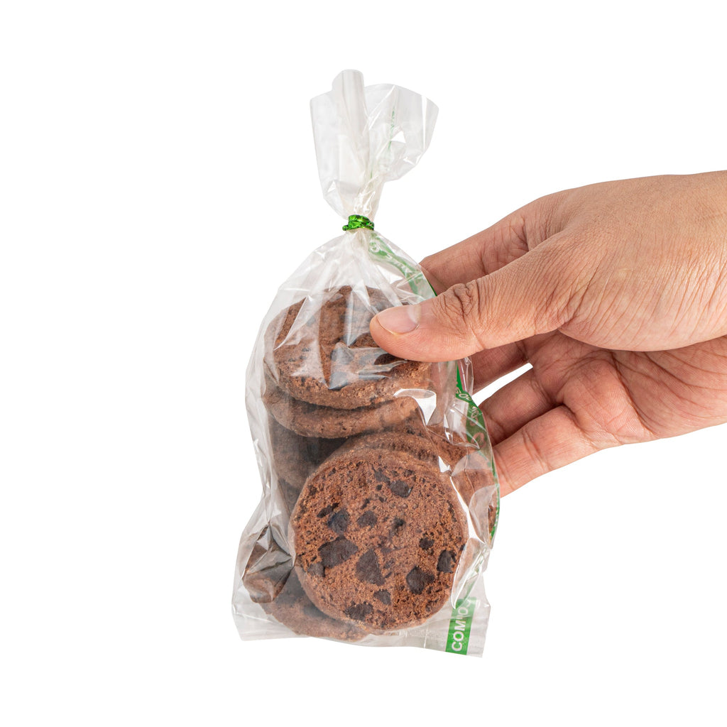 Basic Nature Clear Plastic Gusset Bag - Compostable, High Clarity, Heat Sealable - 3" x 1 1/4" x 8 1/4" - 100 count box