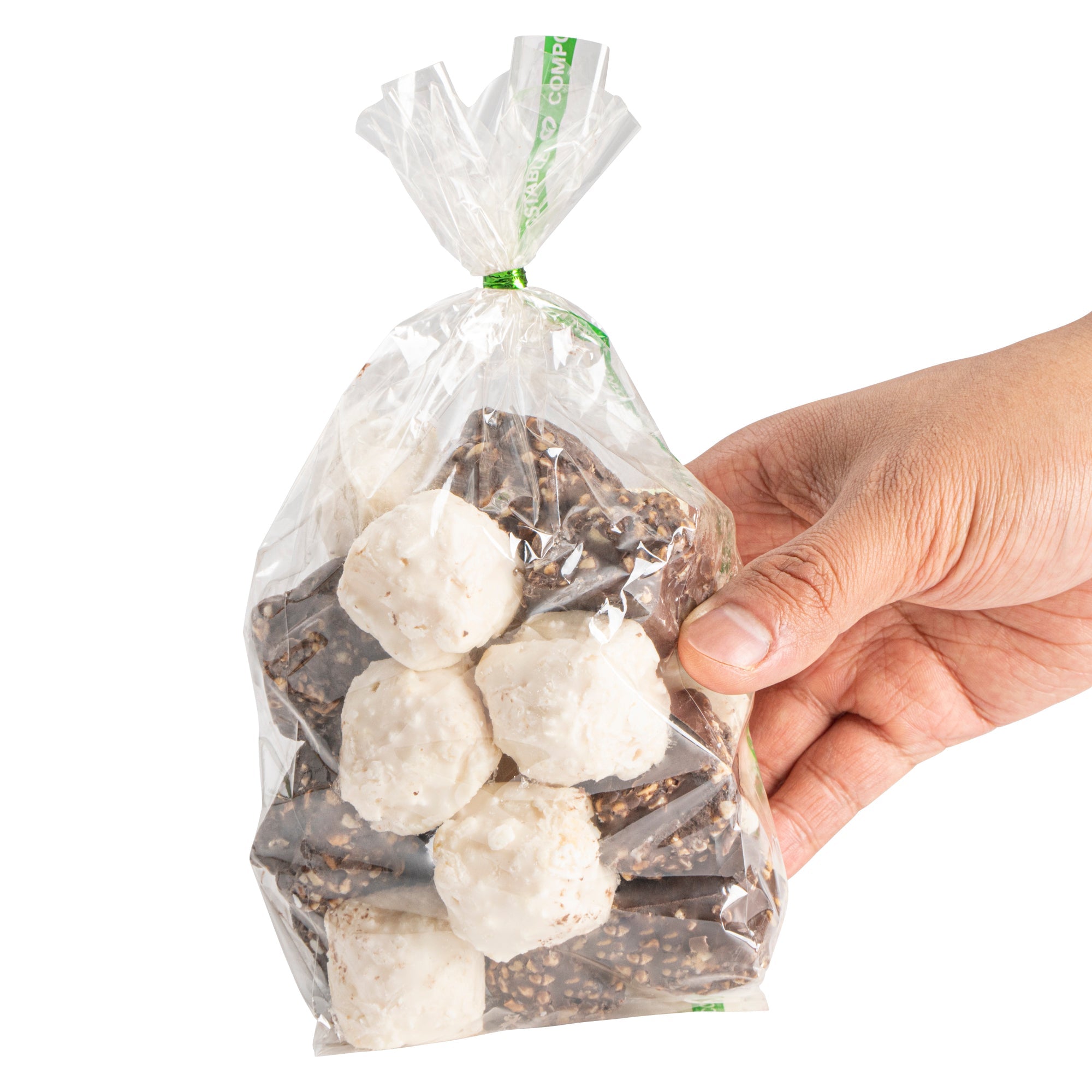 Basic Nature Clear Plastic Gusset Bag - Compostable, High Clarity, Heat Sealable - 3 1/2" x 2 1/4" x 9 3/4" - 100 count box