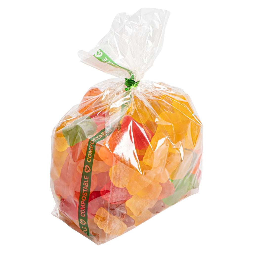 Basic Nature Clear Plastic Gusset Bag - Compostable, High Clarity, Heat Sealable - 4" x 2 1/4" x 8" - 100 count box