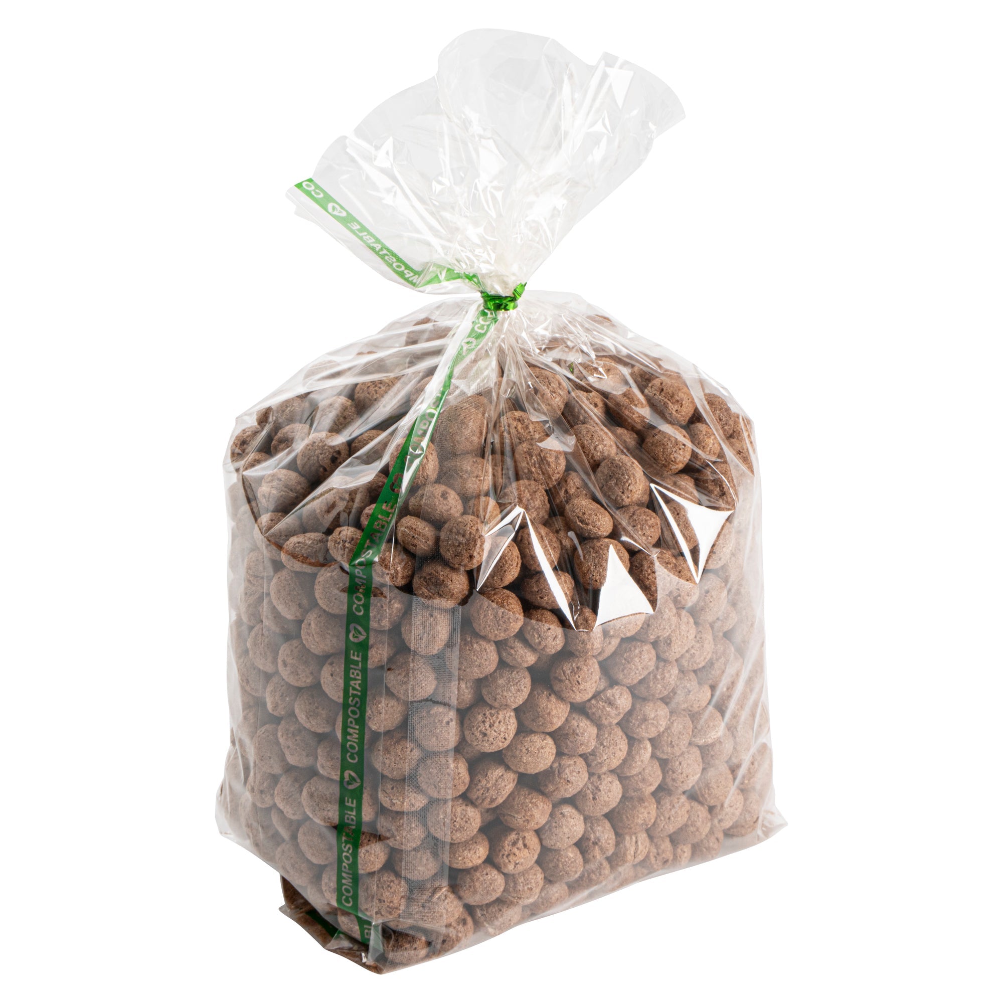 Basic Nature Clear Plastic Gusset Bag - Compostable, High Clarity, Heat Sealable - 5" x 3" x 12" - 100 count box