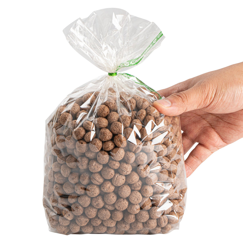 Basic Nature Clear Plastic Gusset Bag - Compostable, High Clarity, Heat Sealable - 5" x 3" x 12" - 100 count box