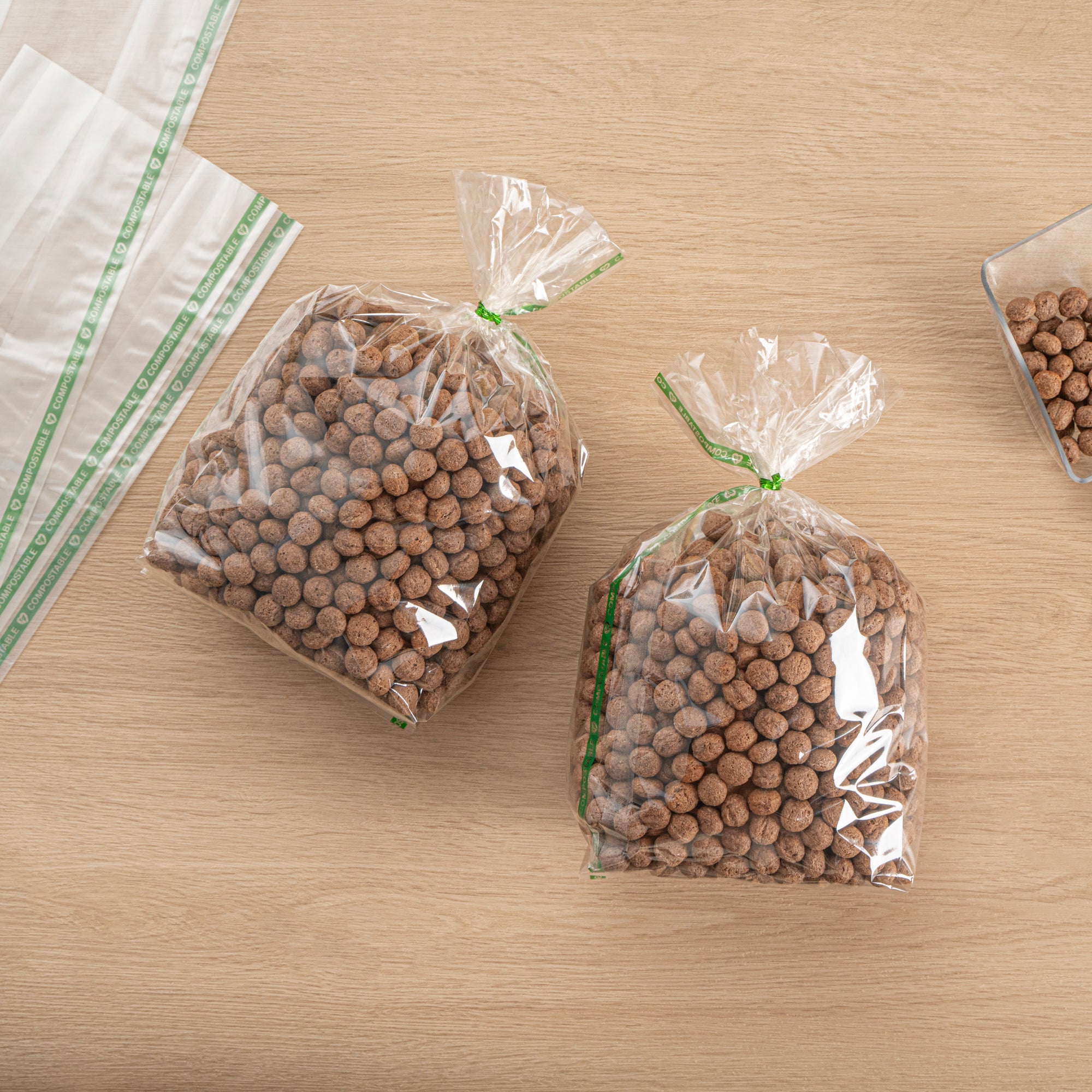 Basic Nature Clear Plastic Gusset Bag - Compostable, High Clarity, Heat Sealable - 5" x 3" x 12" - 100 count box