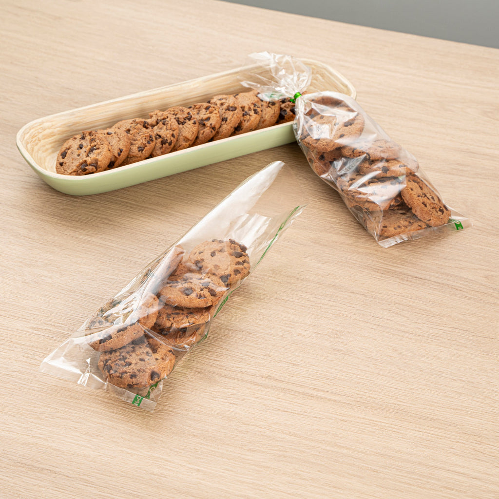 Basic Nature Clear Plastic Bag - No Flap, Home Compostable, High Clarity, Heat Sealable - 10" x 3 3/4" - 100 count box