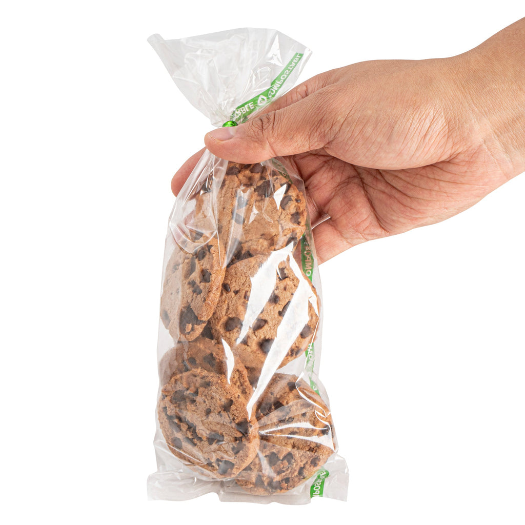 Basic Nature Clear Plastic Bag - No Flap, Home Compostable, High Clarity, Heat Sealable - 10" x 3 3/4" - 100 count box