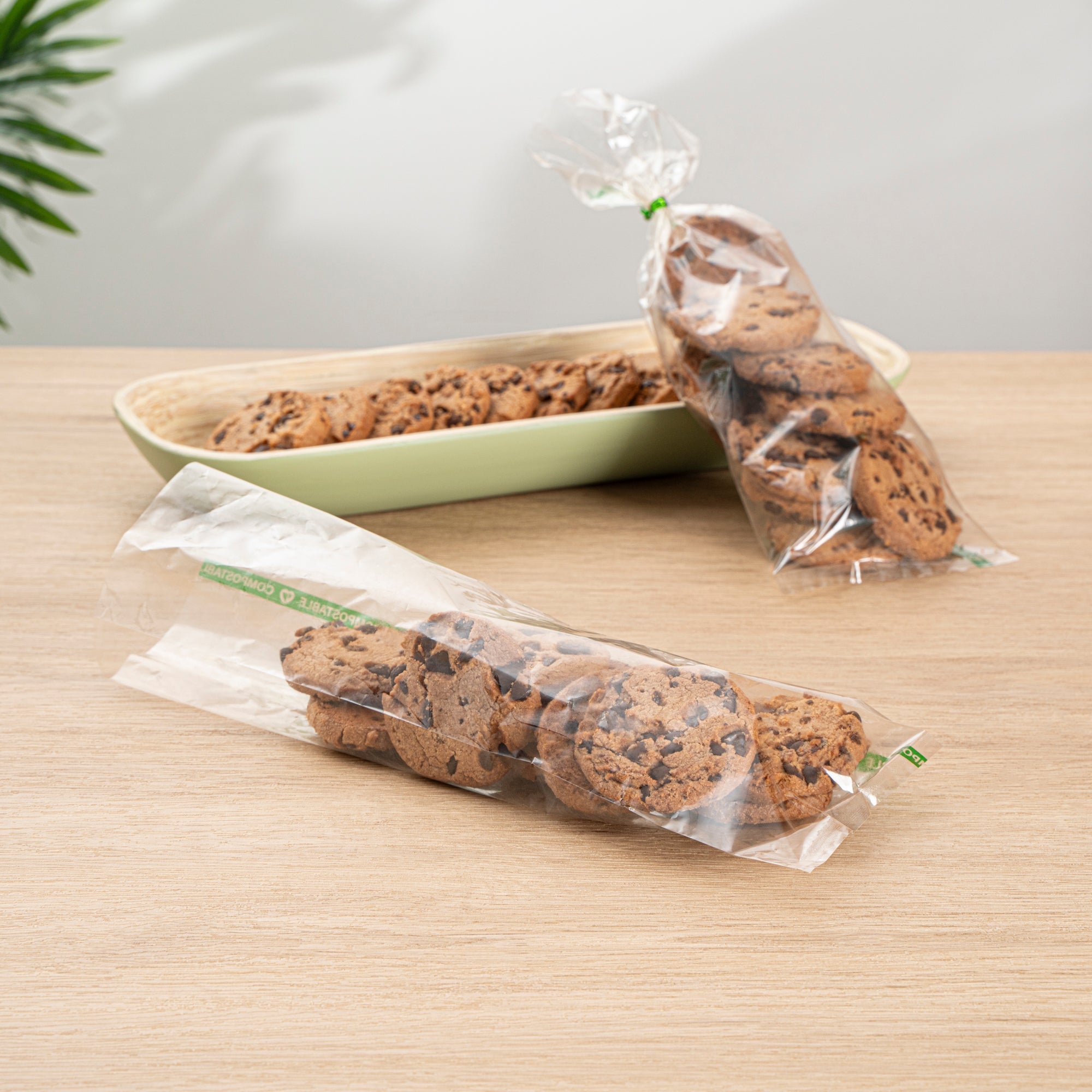 Basic Nature Clear Plastic Bag - No Flap, Home Compostable, High Clarity, Heat Sealable - 10" x 3 3/4" - 100 count box