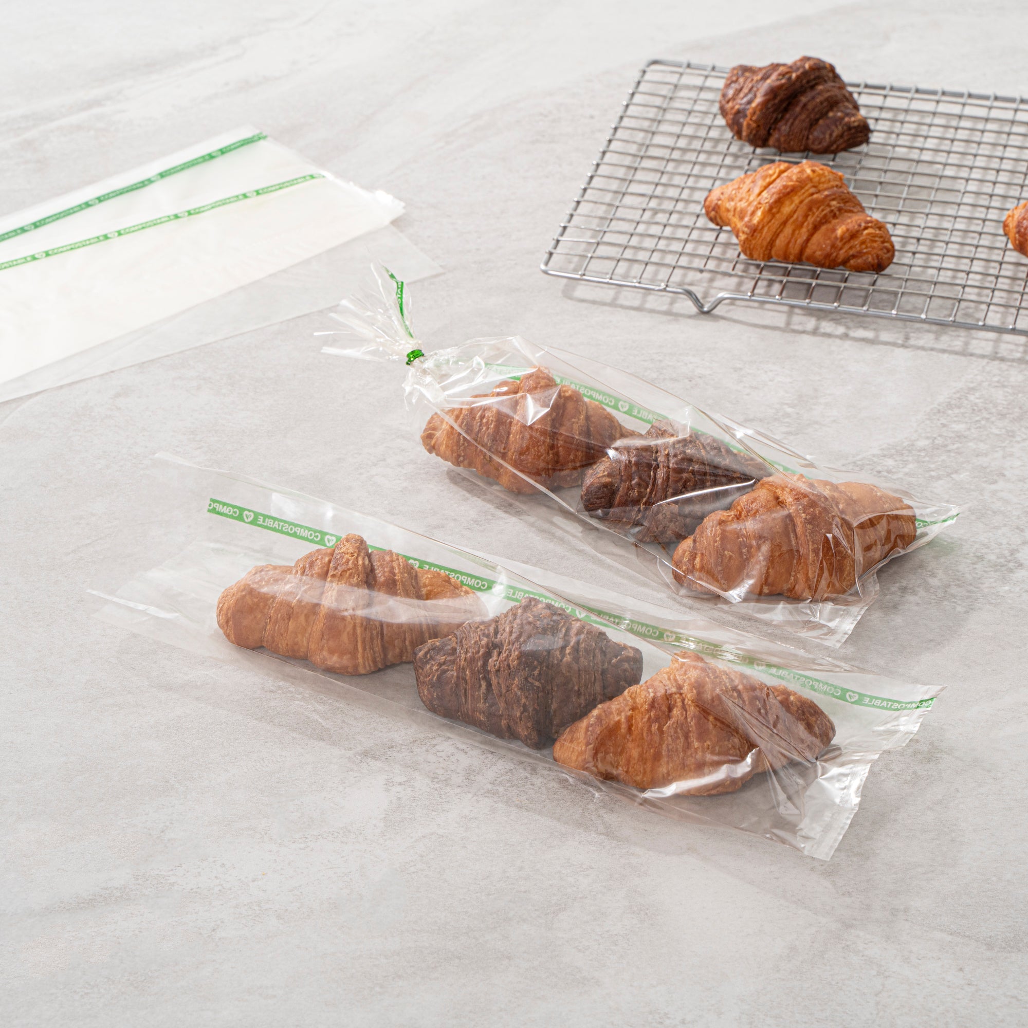 Basic Nature Clear Plastic Bag - No Flap, Home Compostable, High Clarity, Heat Sealable - 13" x 5" - 100 count box