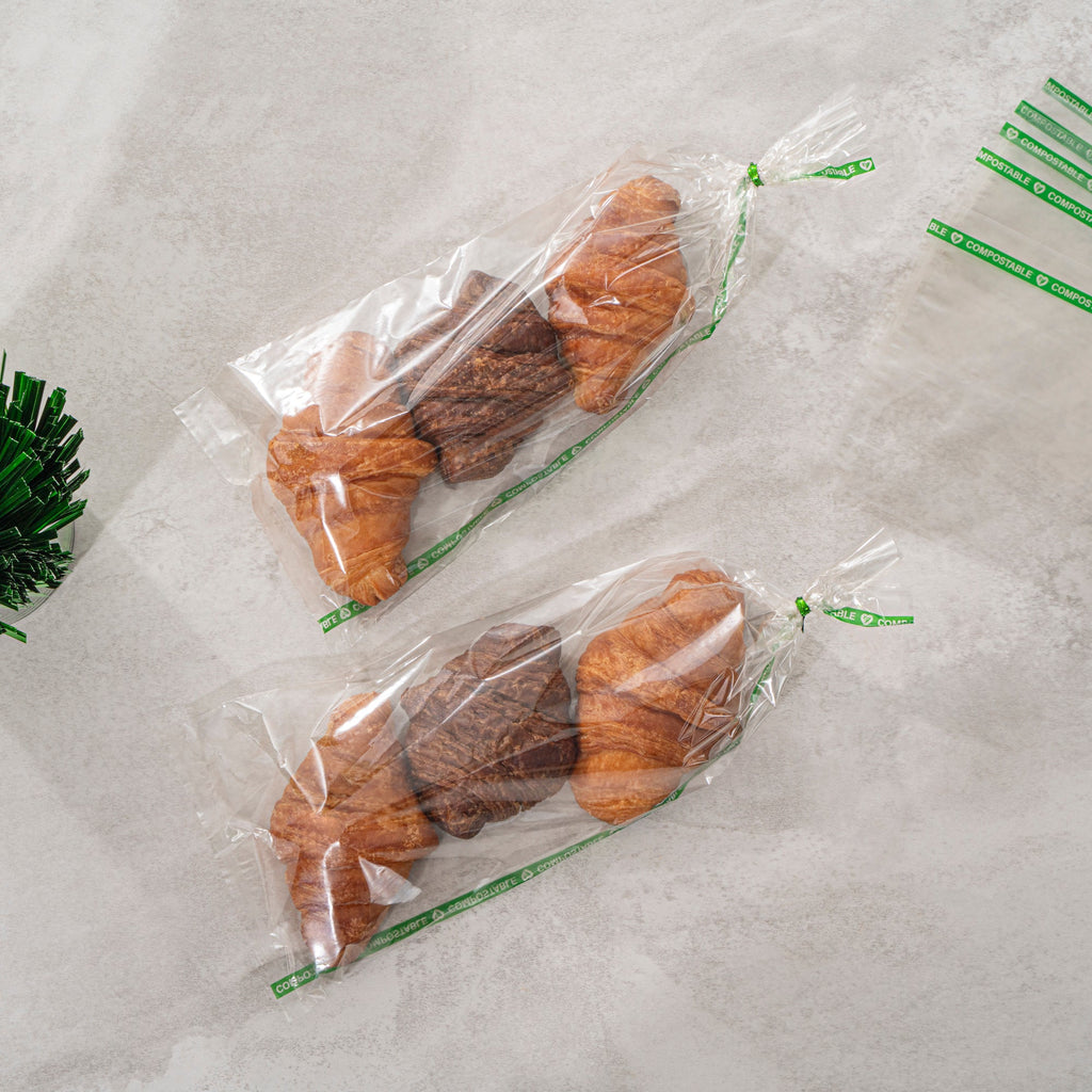Basic Nature Clear Plastic Bag - No Flap, Home Compostable, High Clarity, Heat Sealable - 13" x 5" - 100 count box