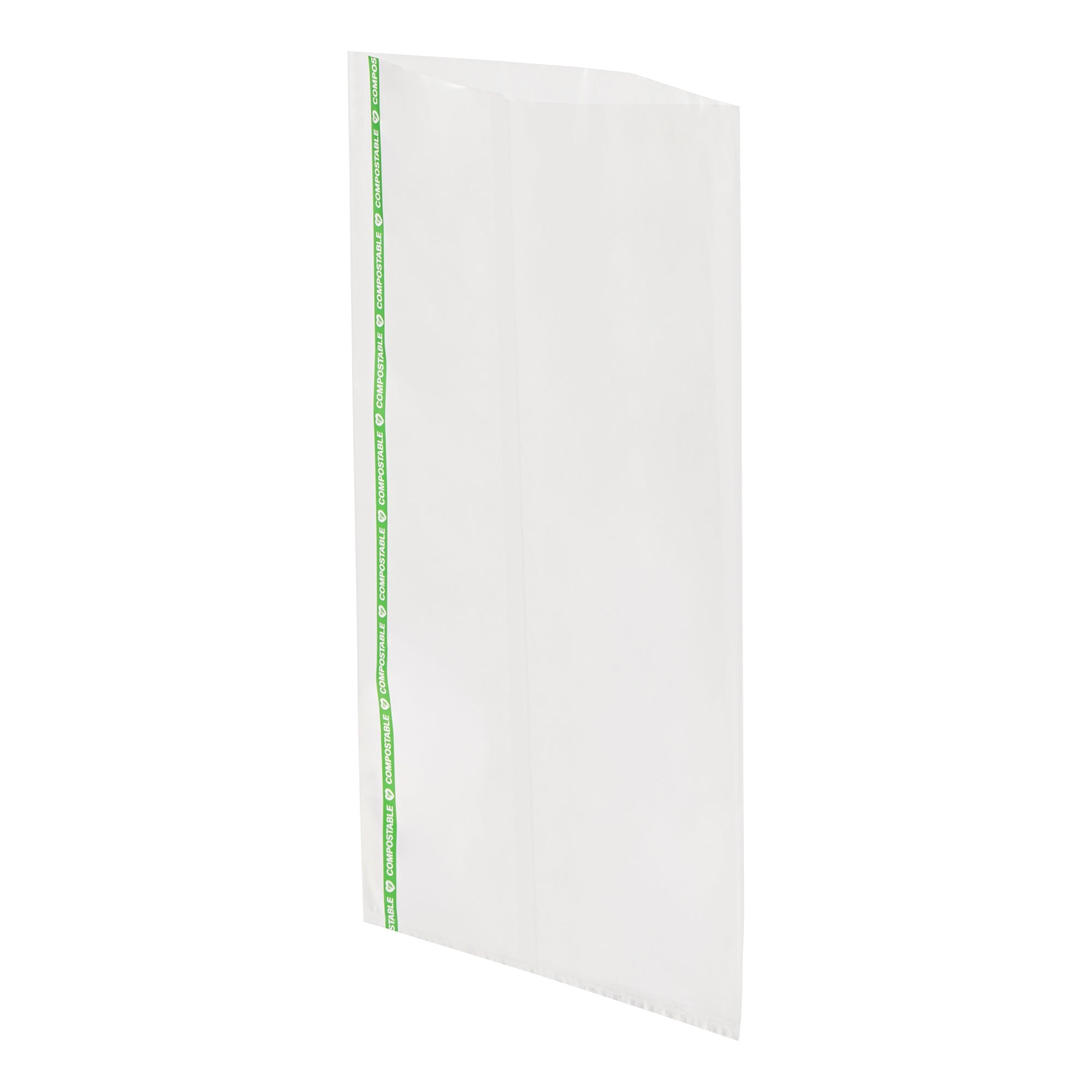 Basic Nature Clear Plastic Bag - No Flap, Home Compostable, High Clarity, Heat Sealable - 14" x 7" - 100 count box