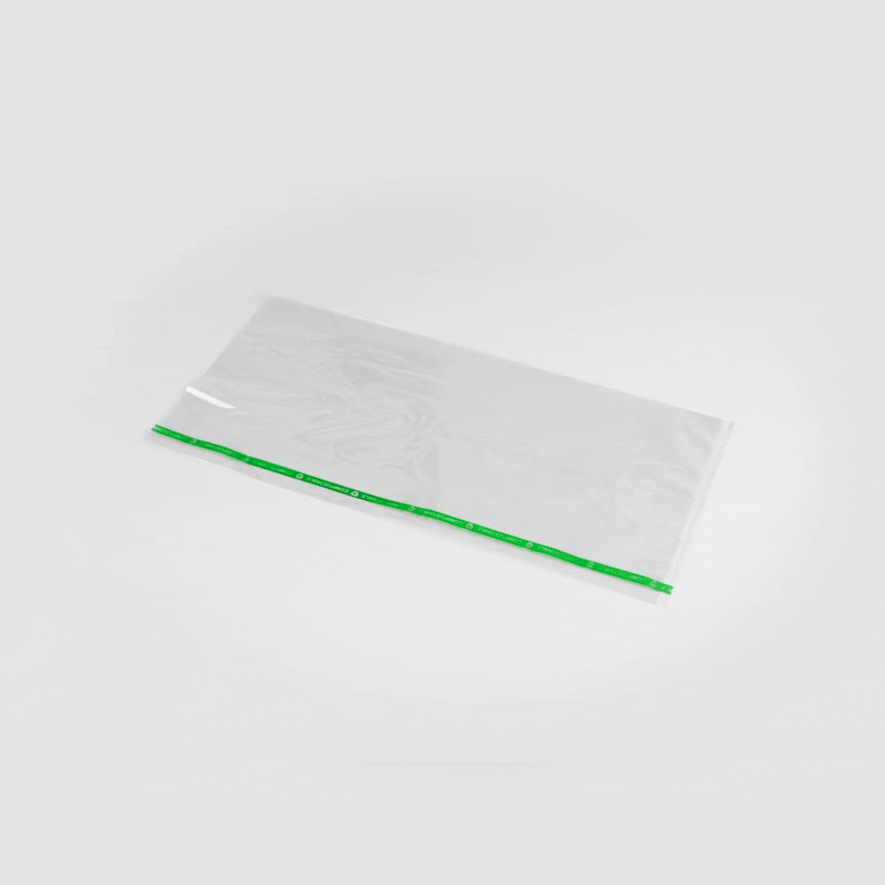 Basic Nature Clear Plastic Bag - No Flap, Home Compostable, High Clarity, Heat Sealable - 14" x 7" - 100 count box