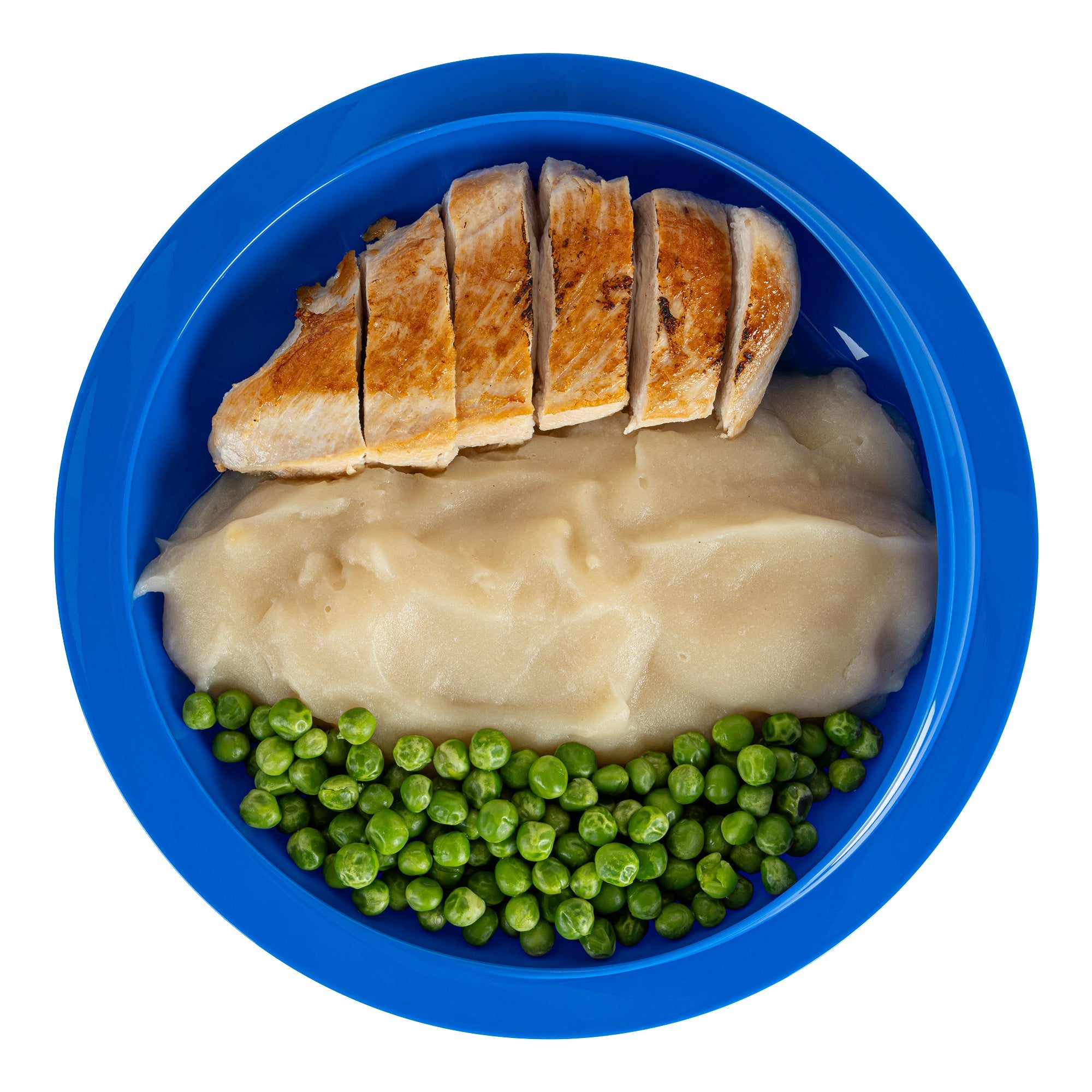 Adapt Tek Round Blue Plastic Scoop Plate - Spillproof, with Suction Base - 9" x 9" x 2 1/4" - 1 count box