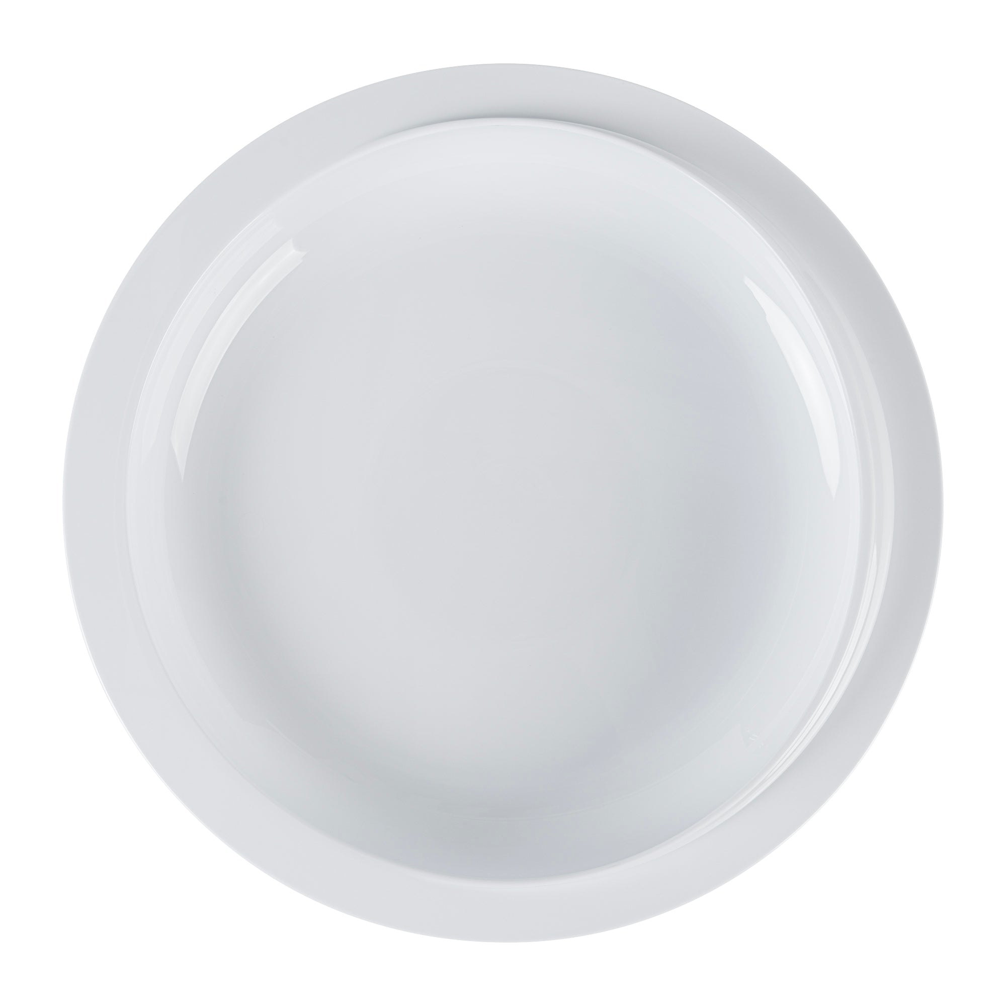 Adapt Tek Round White Plastic Scoop Plate - Spillproof, with Suction Base - 9" x 9" x 2 1/4" - 20 count box