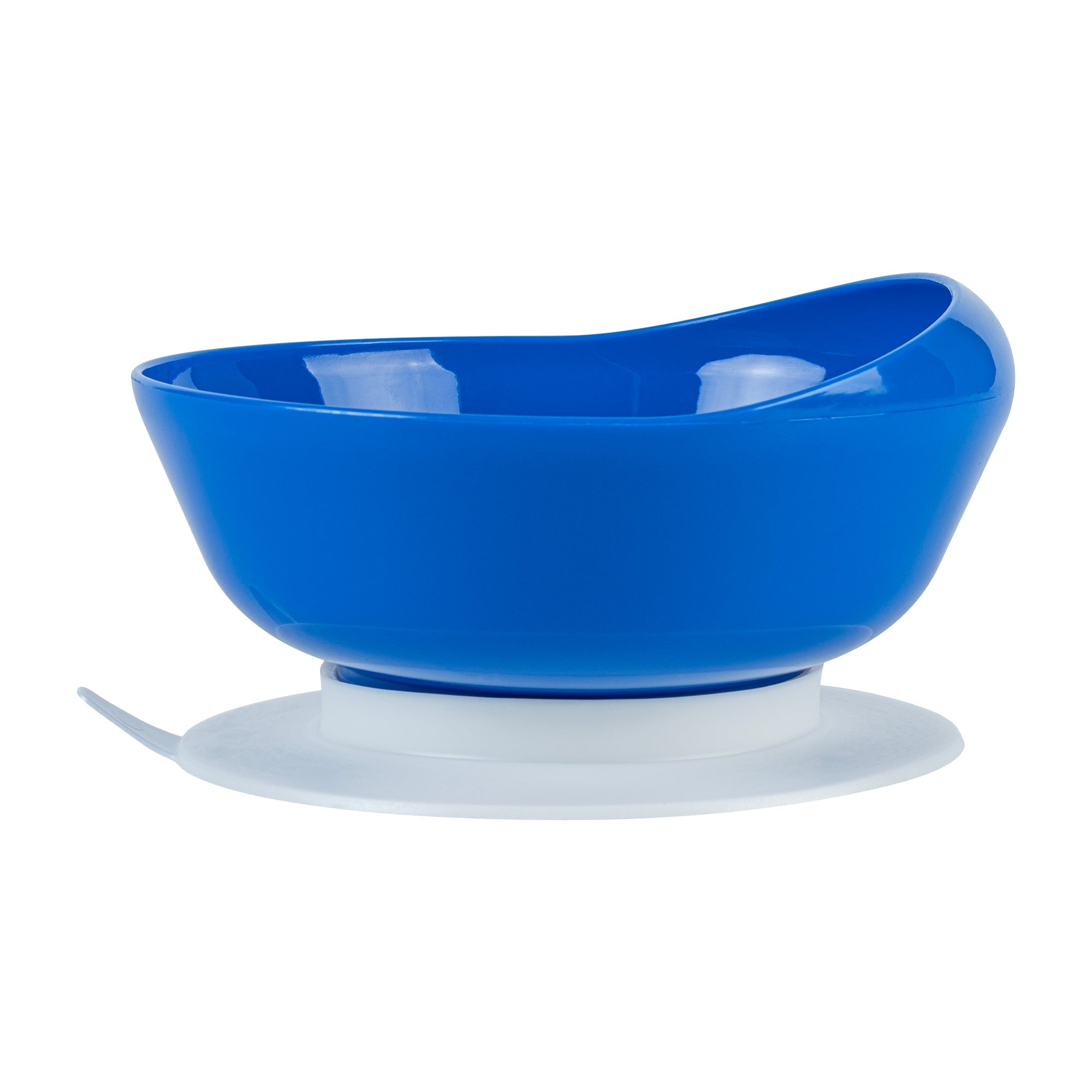 Adapt Tek 19 oz Round Blue Plastic Scoop Bowl - Spillproof, with Suction Base - 5 3/4" x 5 3/4" x 3" - 20 count box