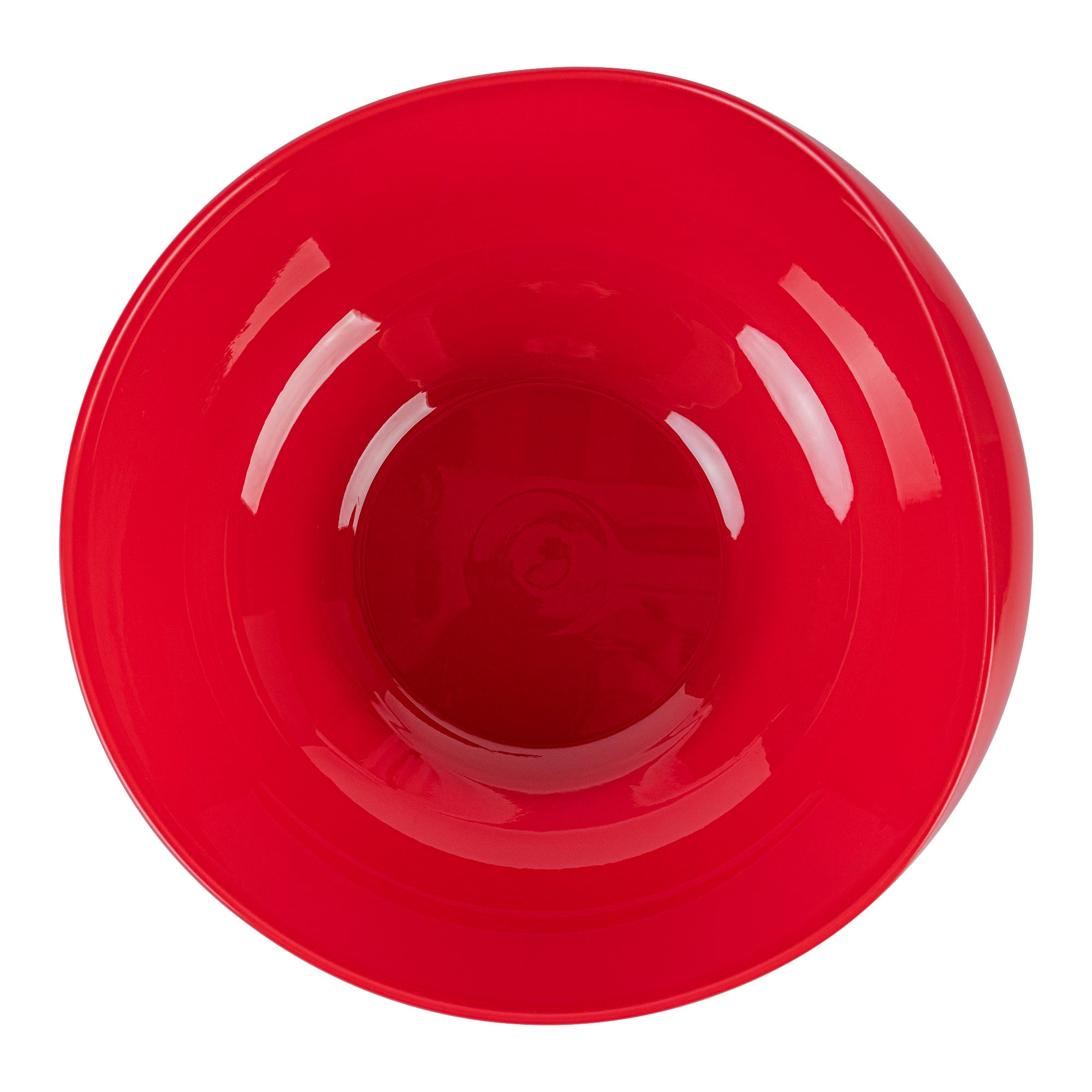 Adapt Tek 19 oz Round Red Plastic Scoop Bowl - Spillproof, with Suction Base - 5 3/4" x 5 3/4" x 3" - 1 count box