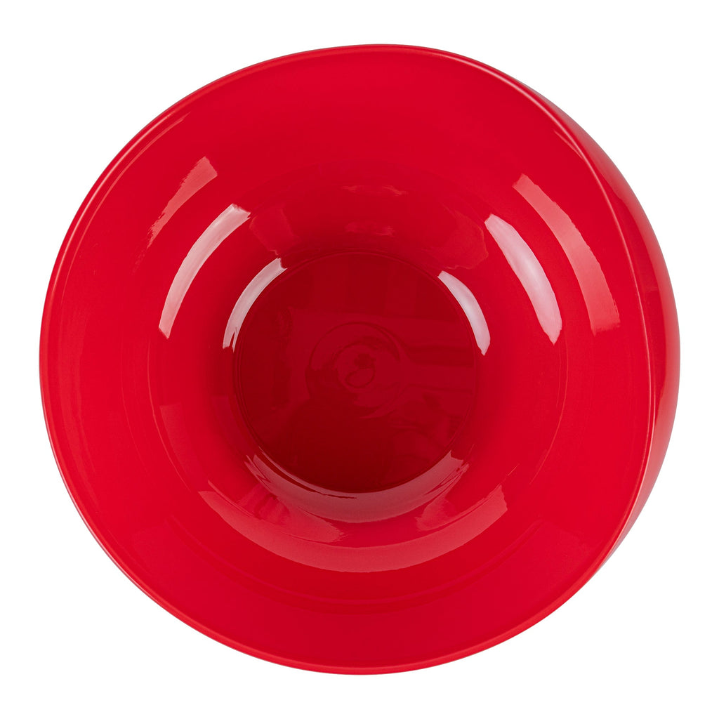Adapt Tek 19 oz Round Red Plastic Scoop Bowl - Spillproof, with Suction Base - 5 3/4" x 5 3/4" x 3" - 20 count box